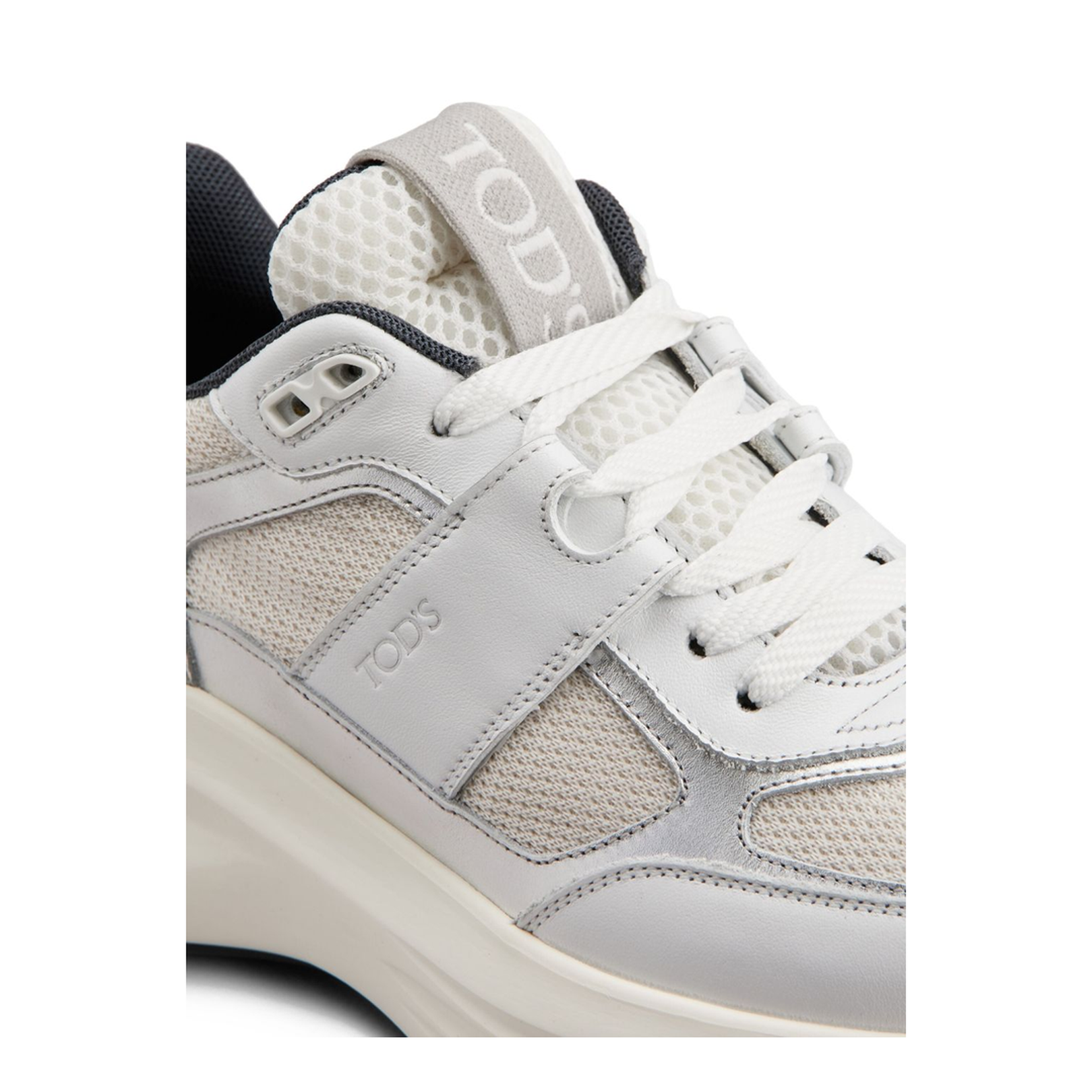 Sneakers in Leather and Fabric - Image 3