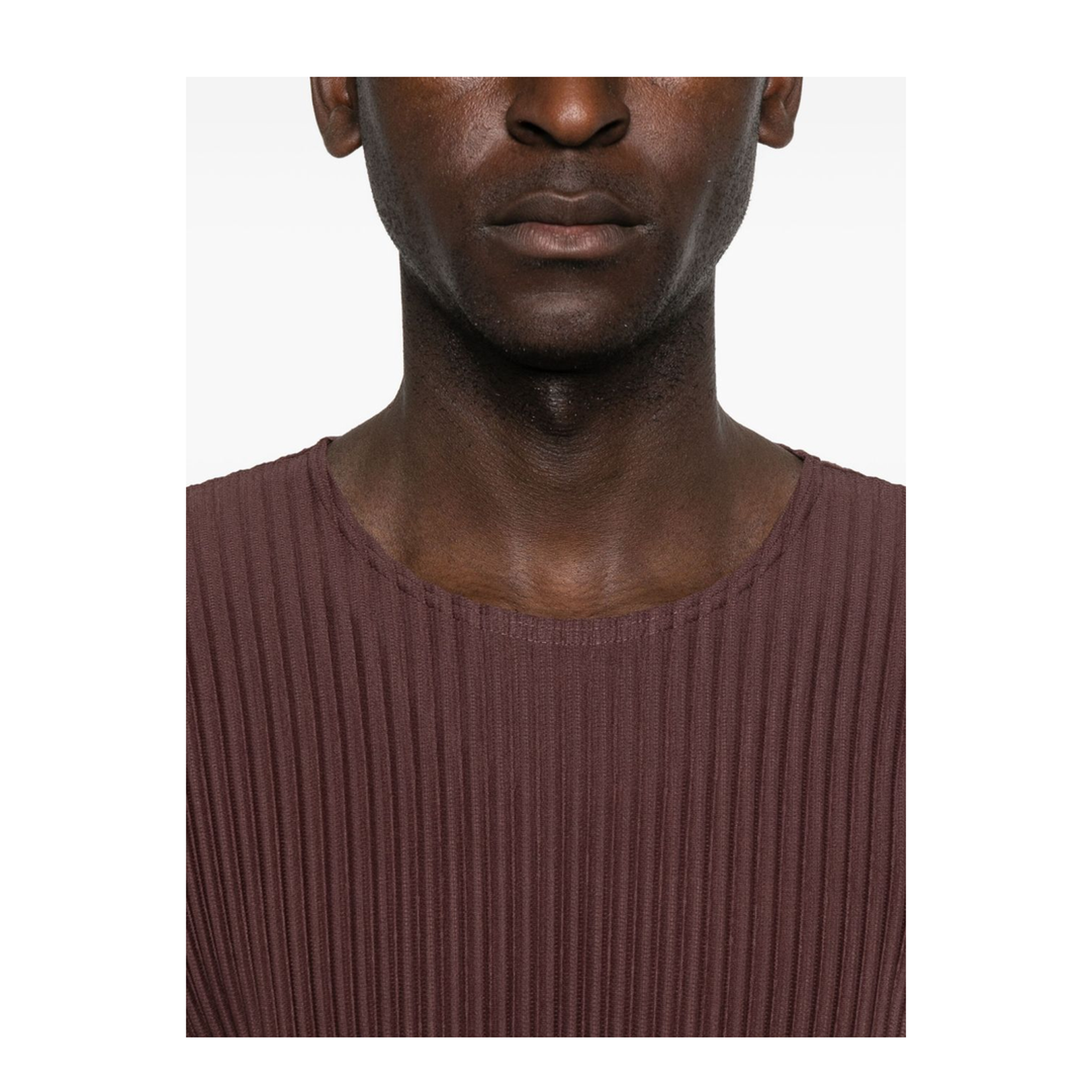 Pleated Texture Long Sleeve Crew Neck - Image 2