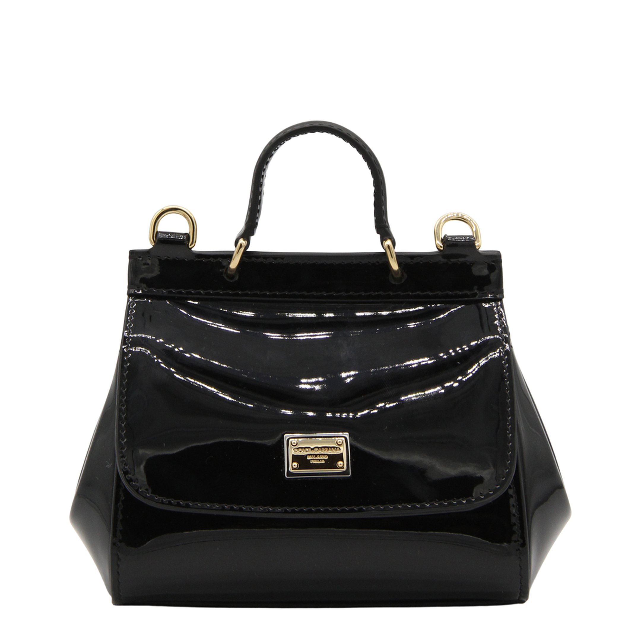 Sicily Mini Patent Leather Bag - Black - Image 1