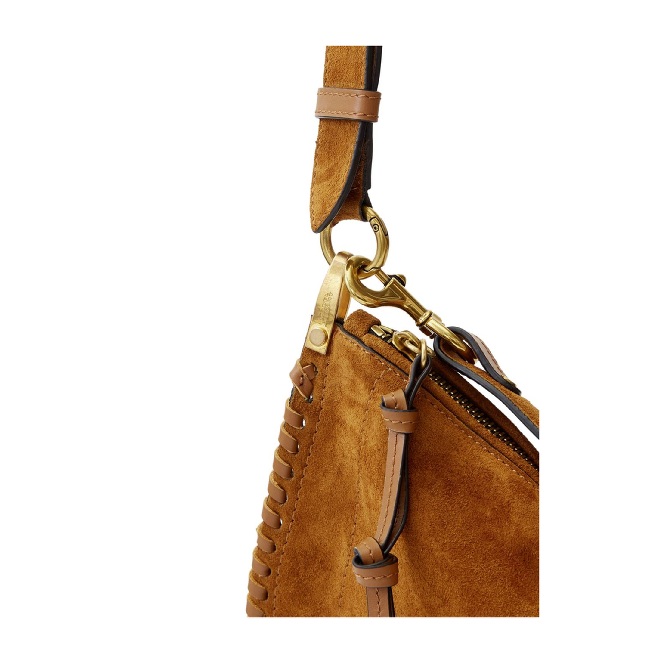 Oskan Braided Suede Calfskin Zipped Bag - Cognac - Image 3