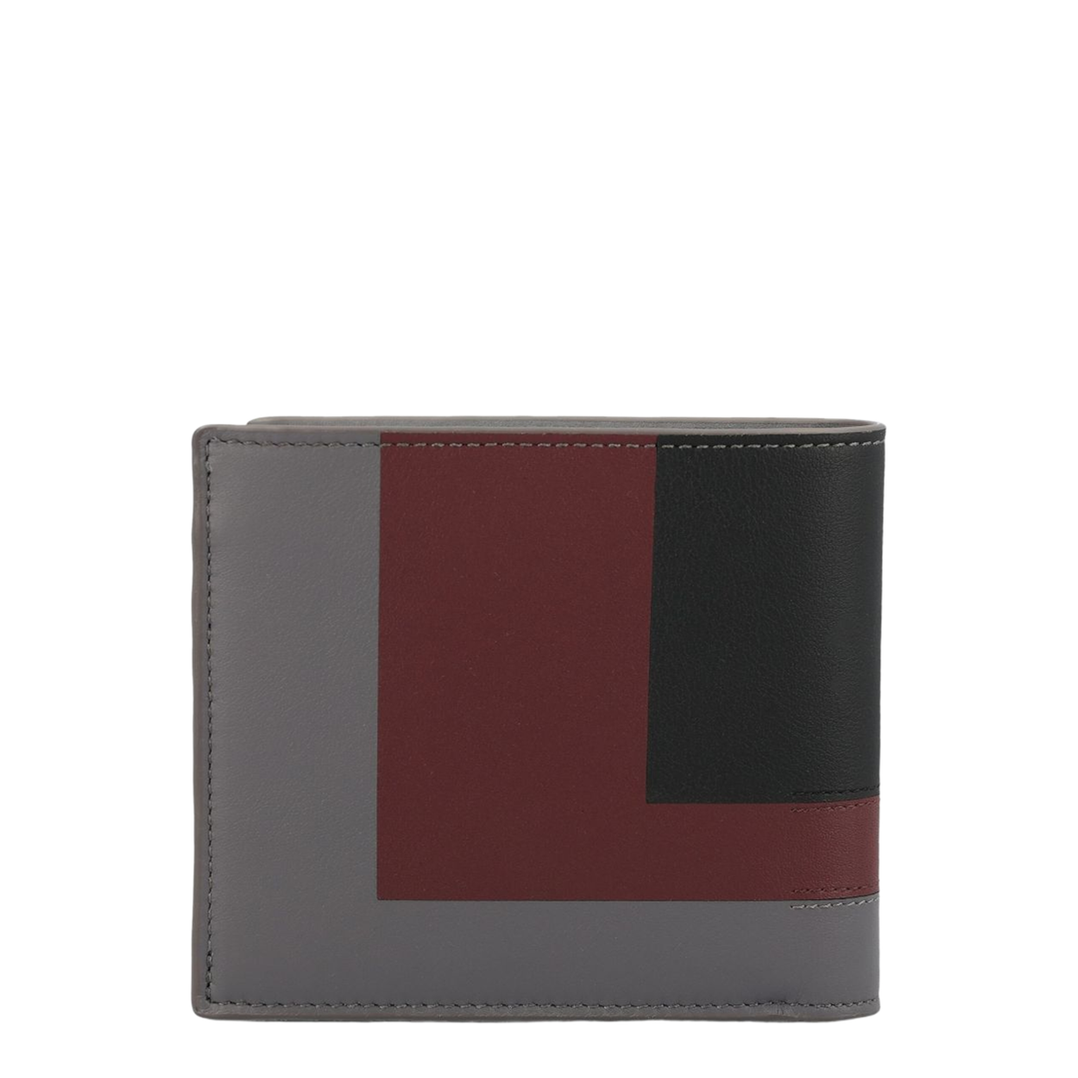 Bifold Wallet In Nappa Calfskin - Ardesia/Deep Ruby - Image 1