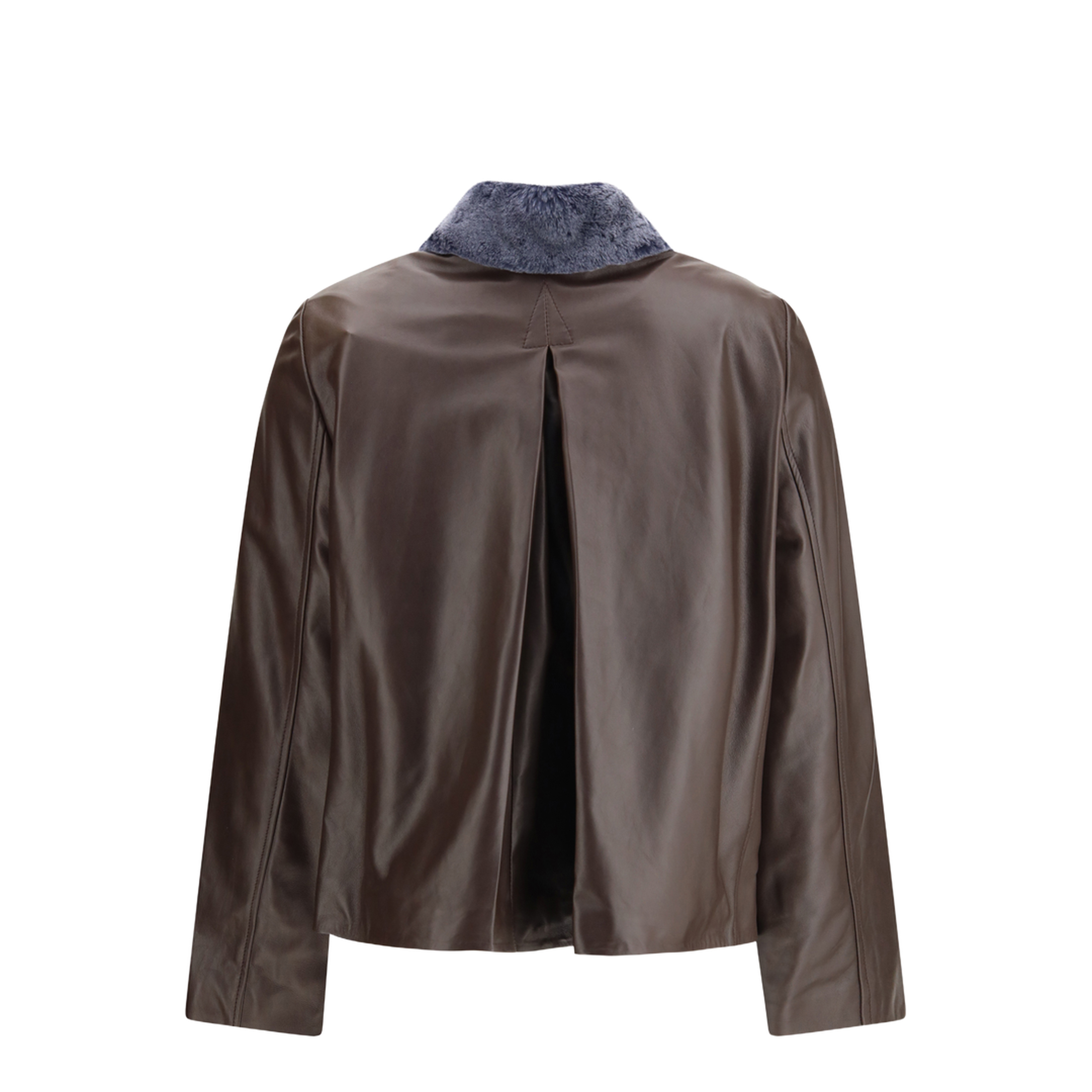 Leather Jacket With A Shearling Collar - Image 2