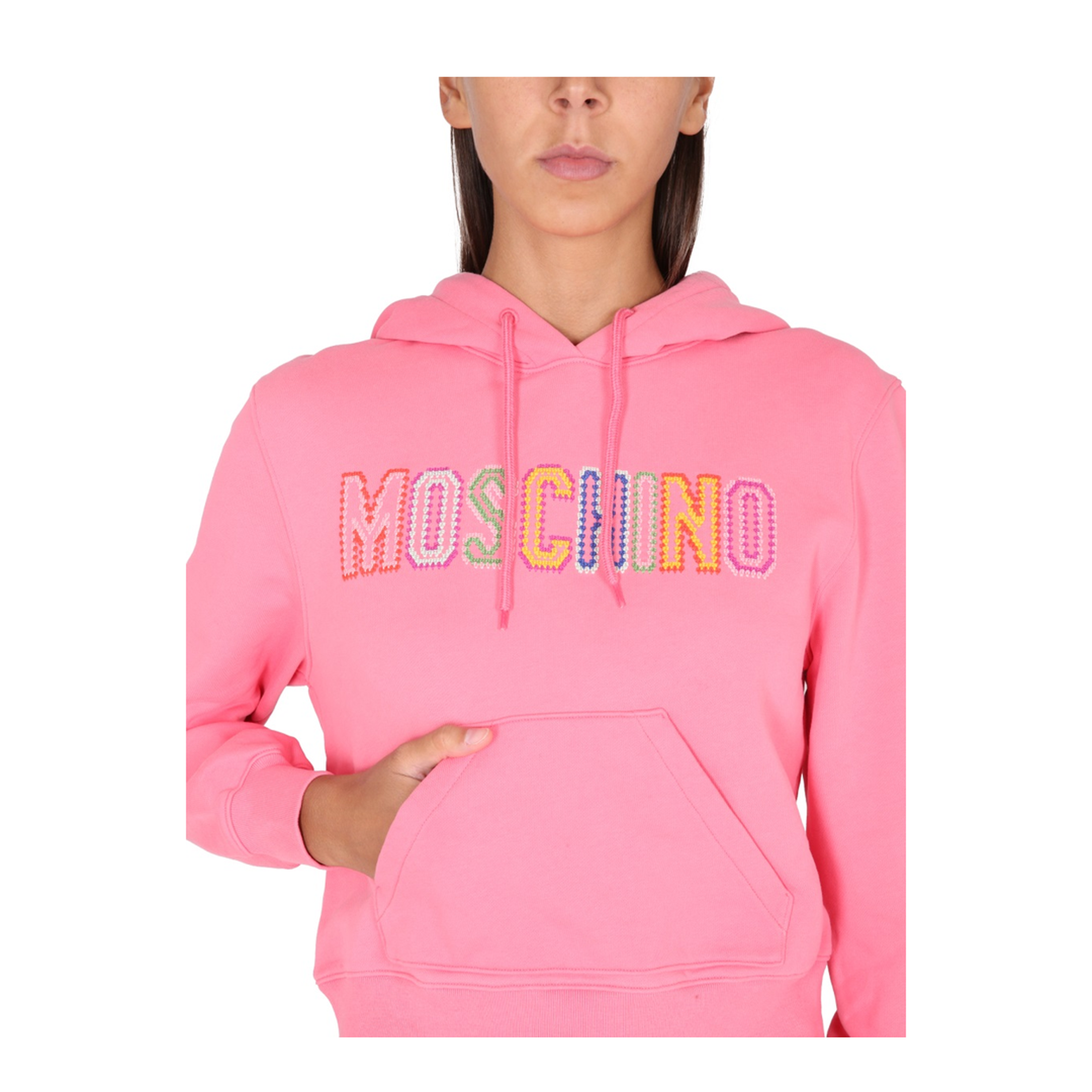 Fantasy Print Fucsia Embroidered-Logo Hooded Sweatshirt - Image 4