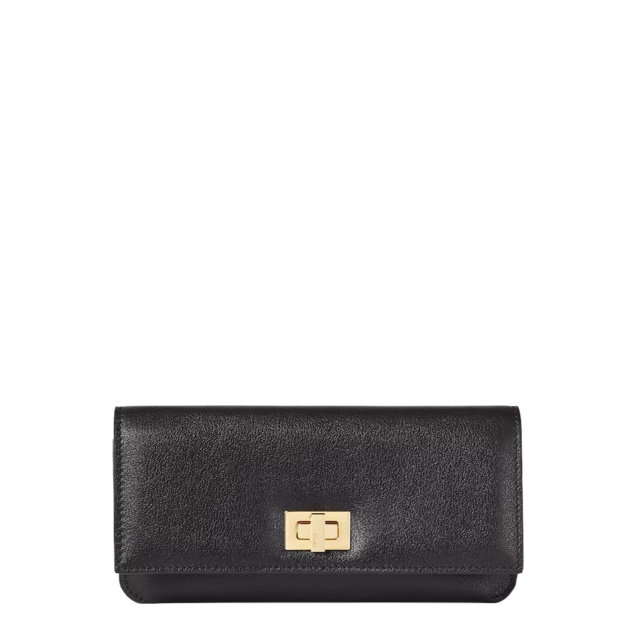 Way Calfskin Continental Wallet - Black and Chocolate Brown - Image 1