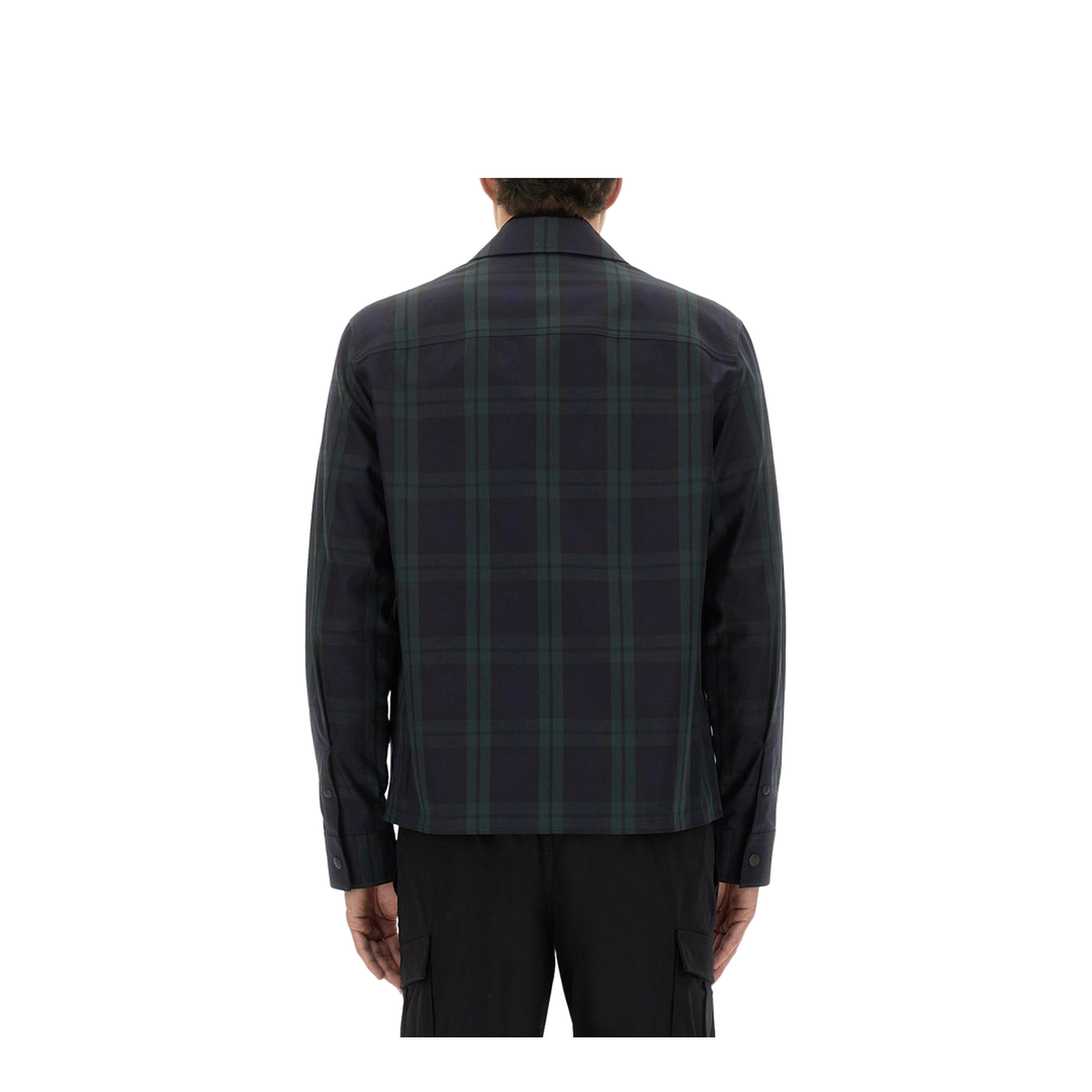 Checked Cotton Gabarine Shirt Jacket - Image 3