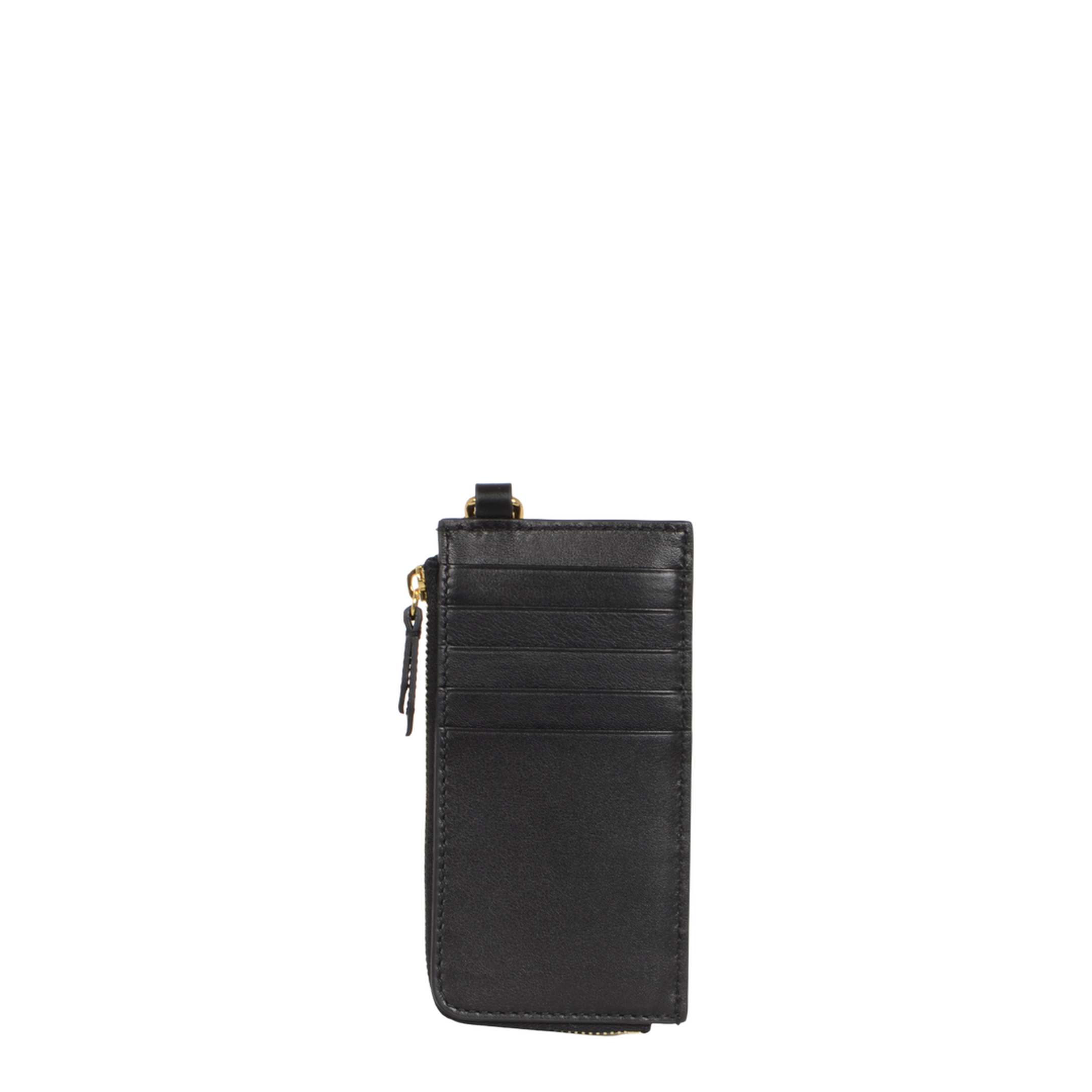 Card Case with Double G Charm Leather Black - Image 2