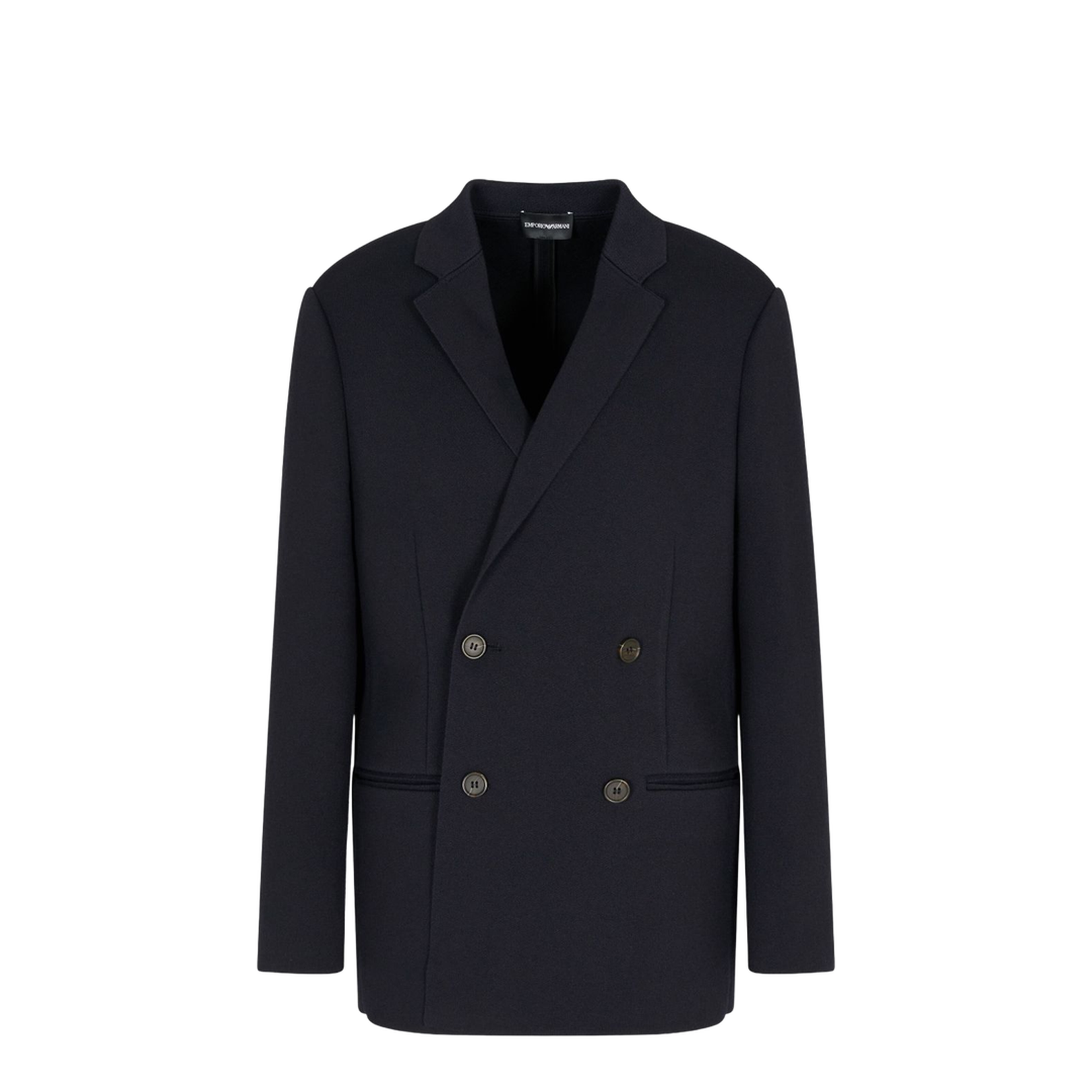 Double-breasted Blazer in a Plain-Knit Wool Blend - Image 1