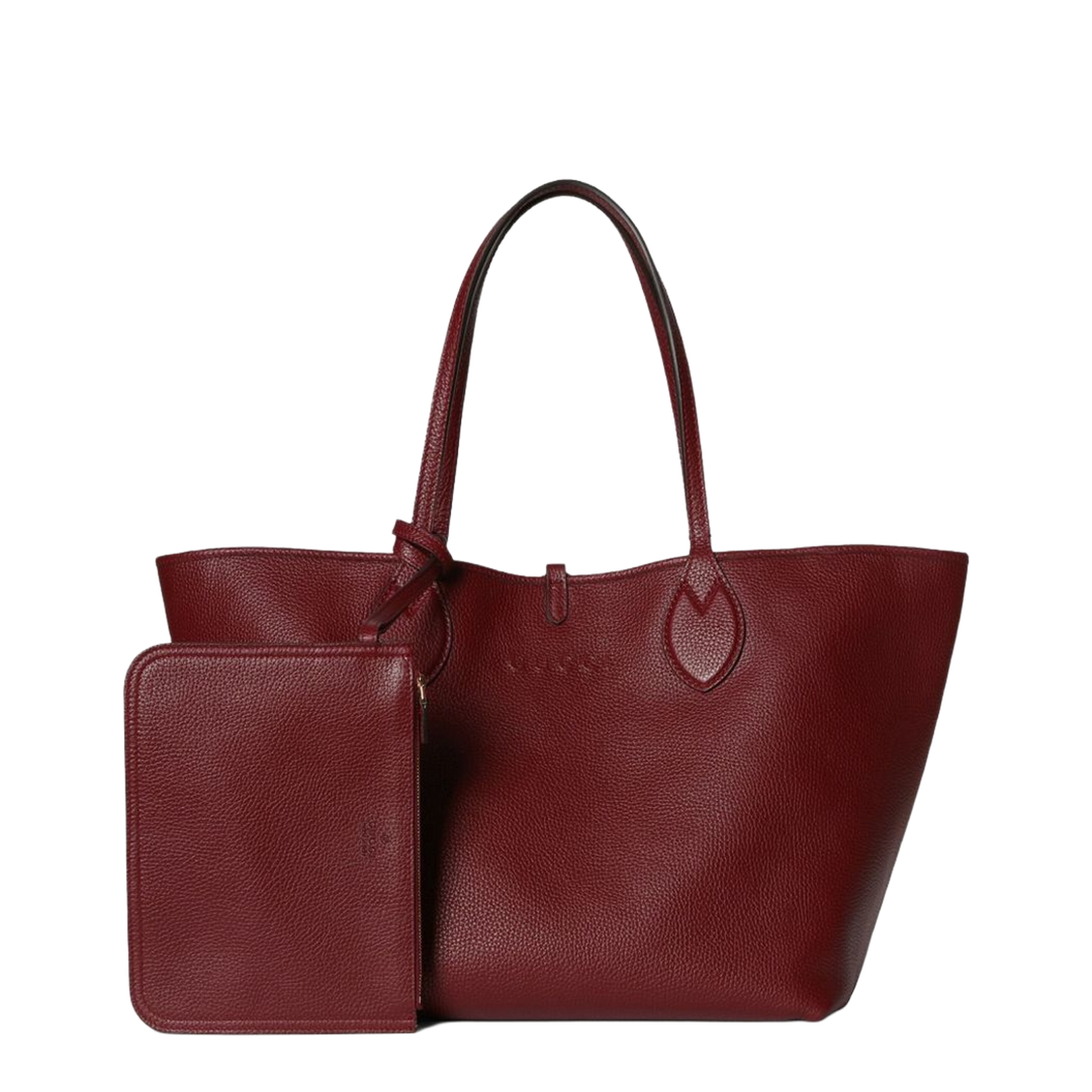 Totissima Large Leather Tote Bags - Burgundy - Image 2