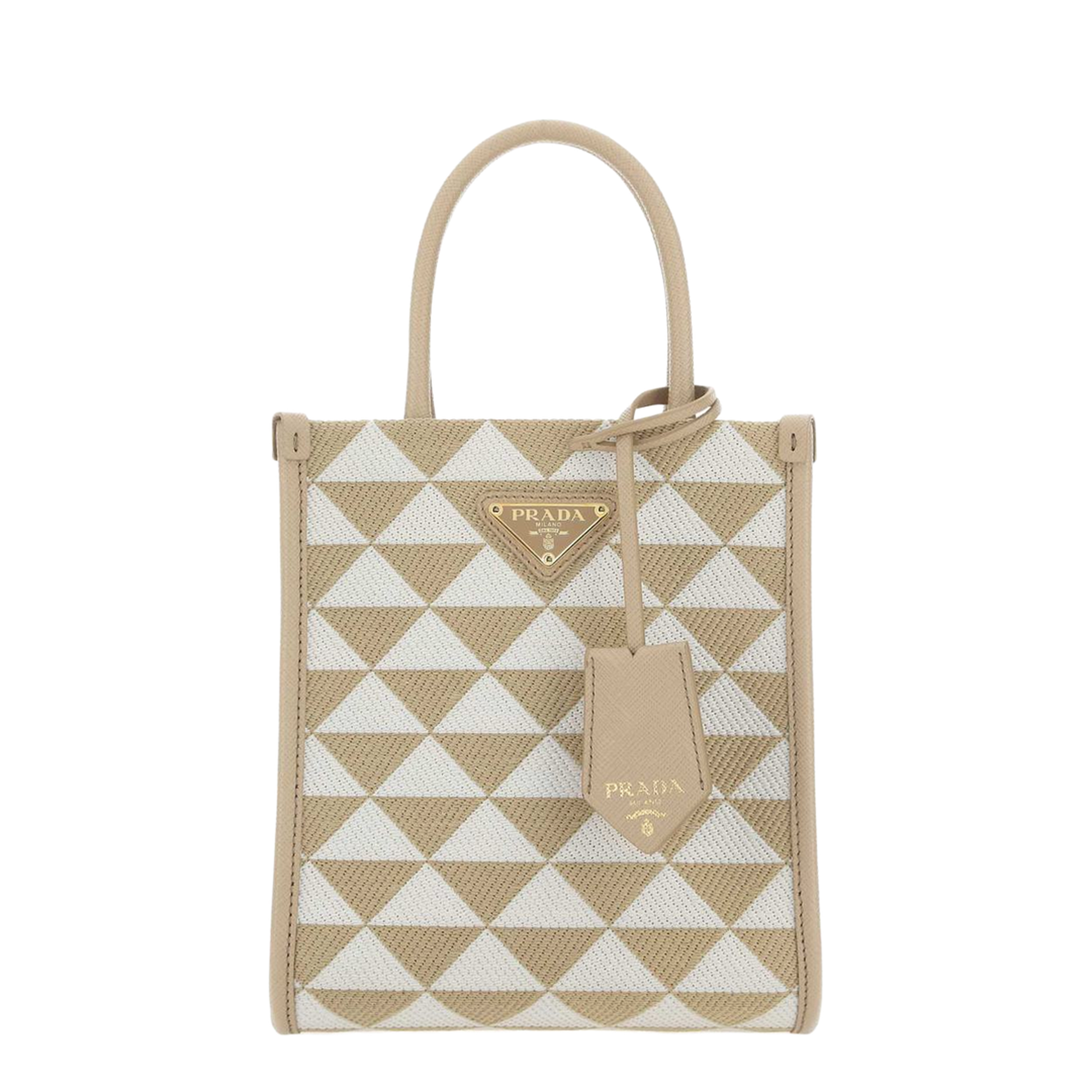 Straw and Leather Tote - Cameo Beige - Image 1