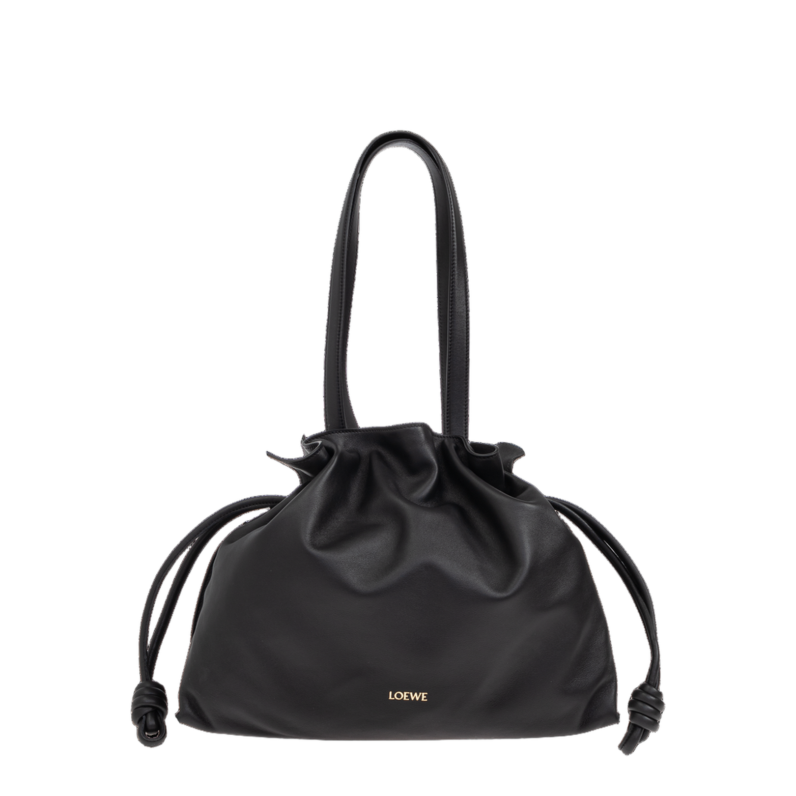 Flamenco Large Leather Clutch Bag - Black - Image 1