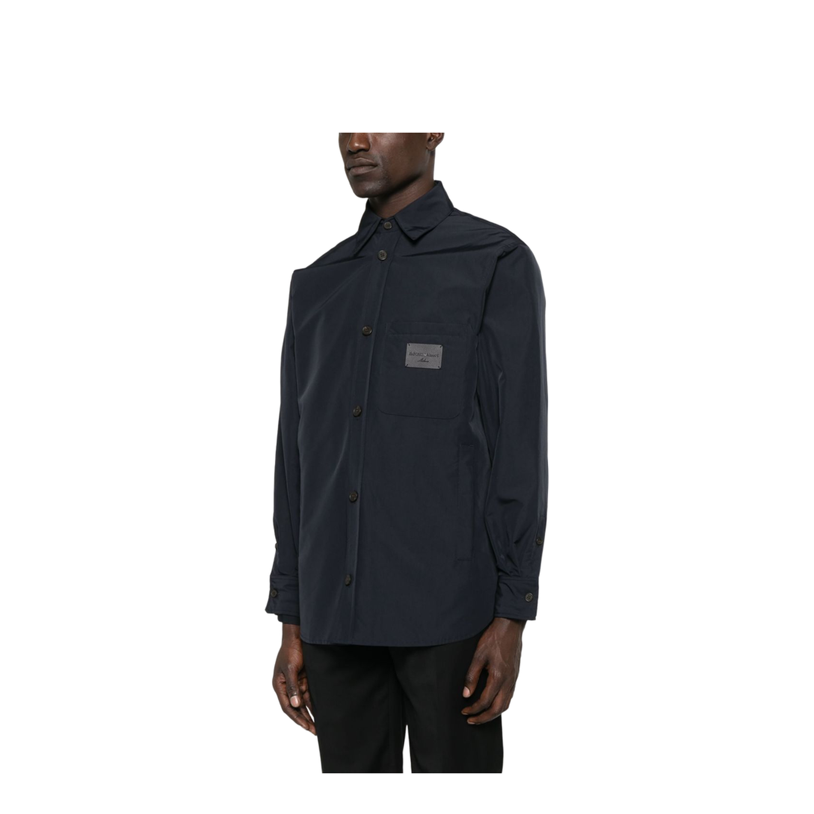 Nylon Shirt Jacket with Patch Pocket - Image 4