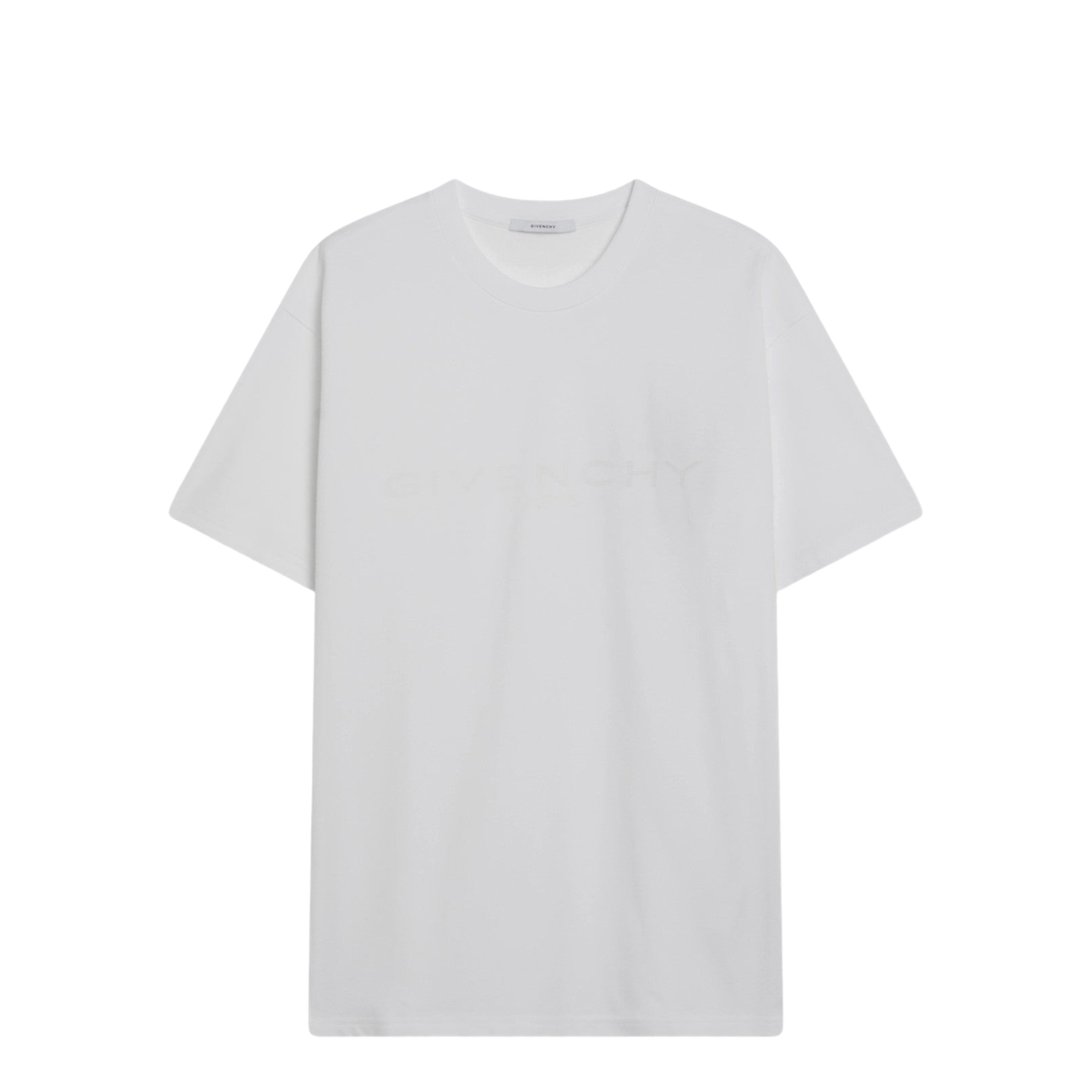 White Cotton and Silk T-Shirt with Jacquard Logo - Image 1