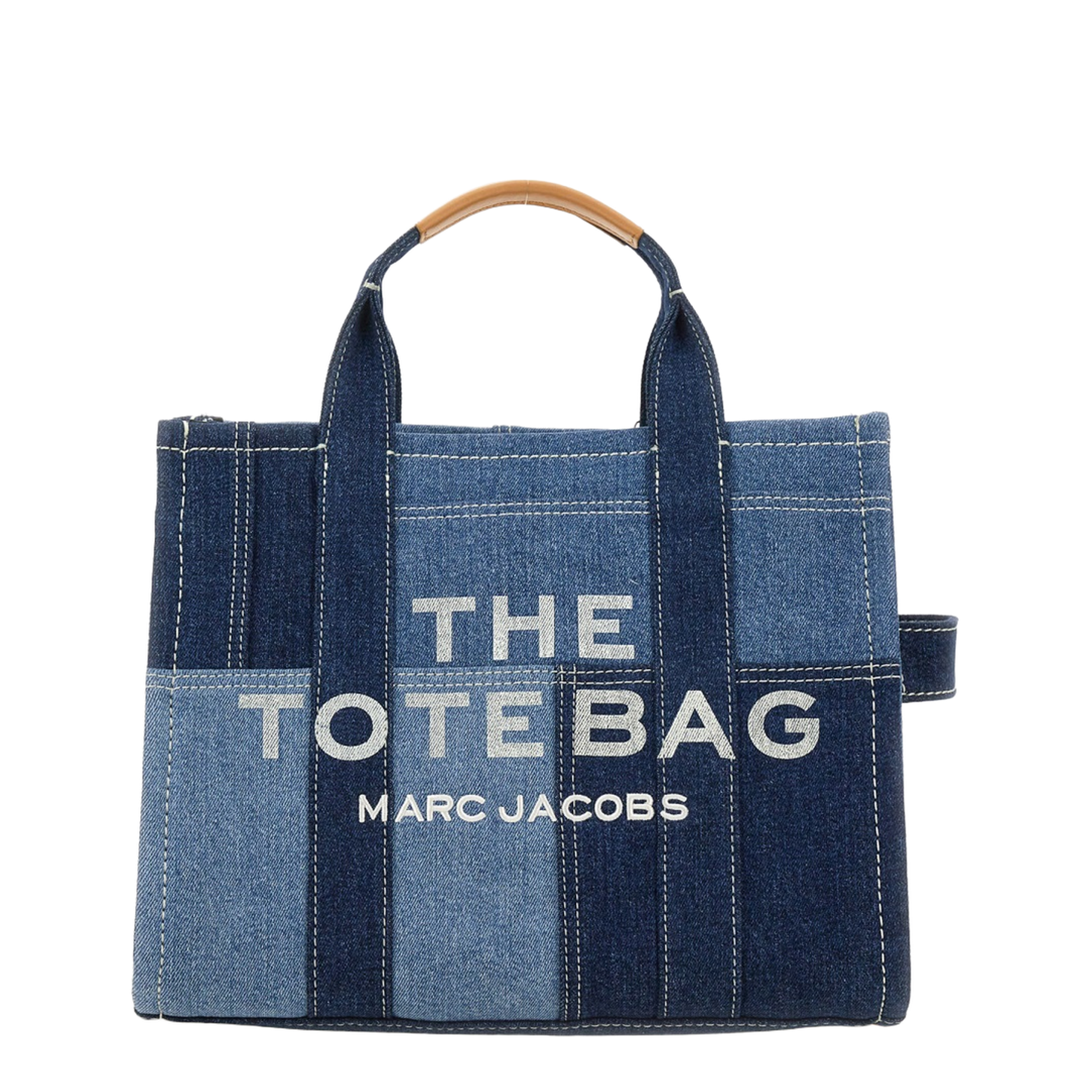 Small The Tote Bag in Blue Denim - Image 2