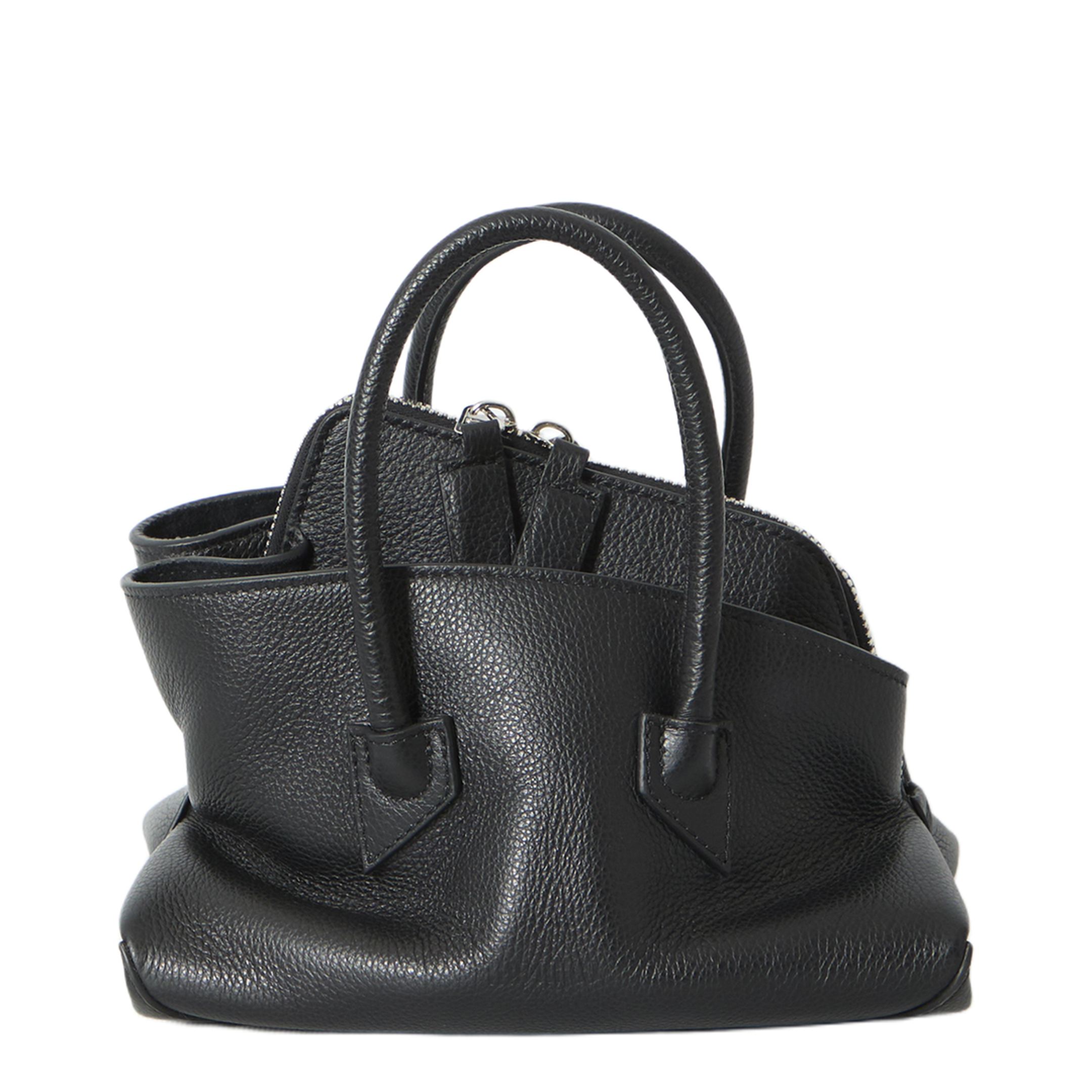 La Passeggiata Mini Calf Leather Top-Handle Bag - Black - Image 1