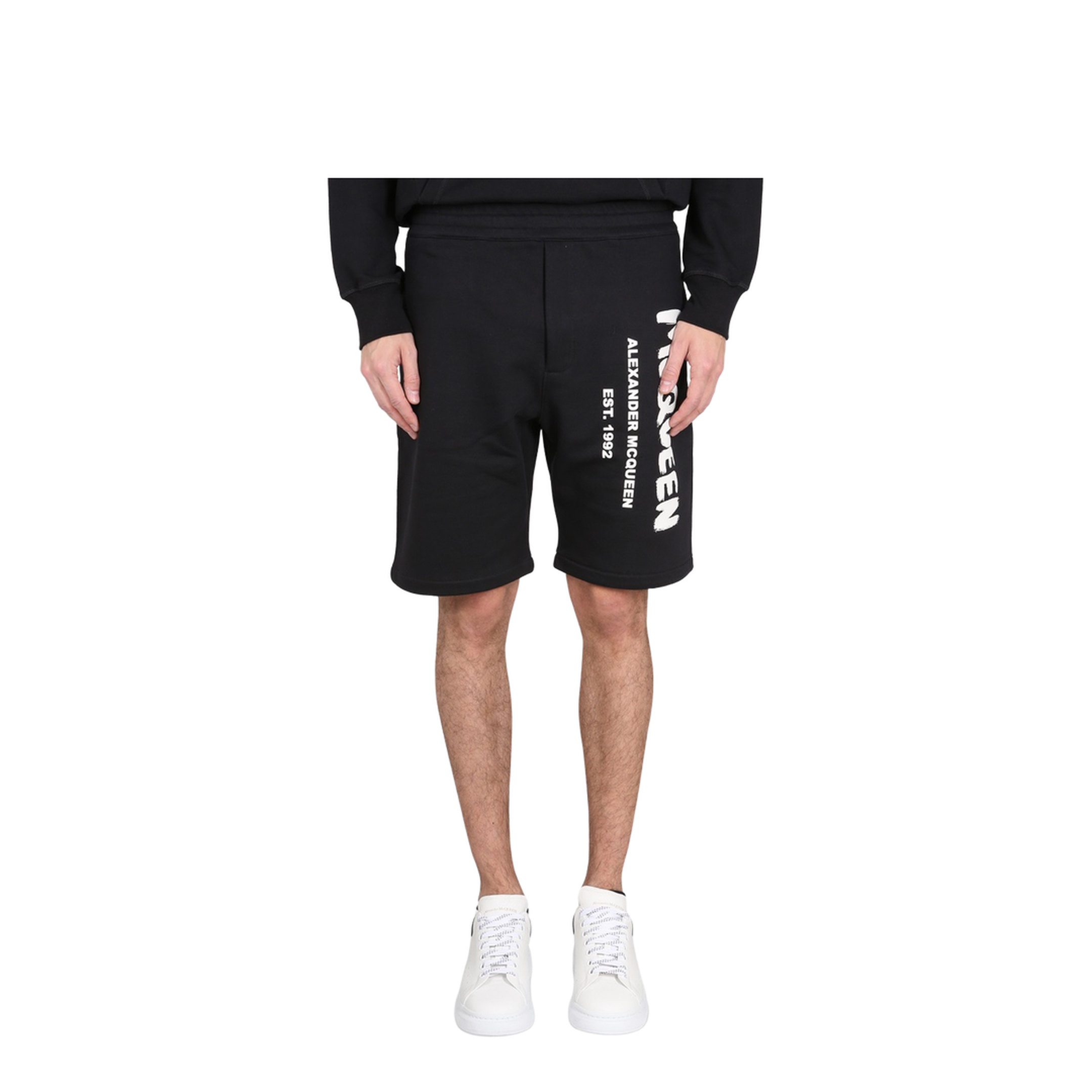 Bermuda Shorts with Graffiti Logo Print - Image 1