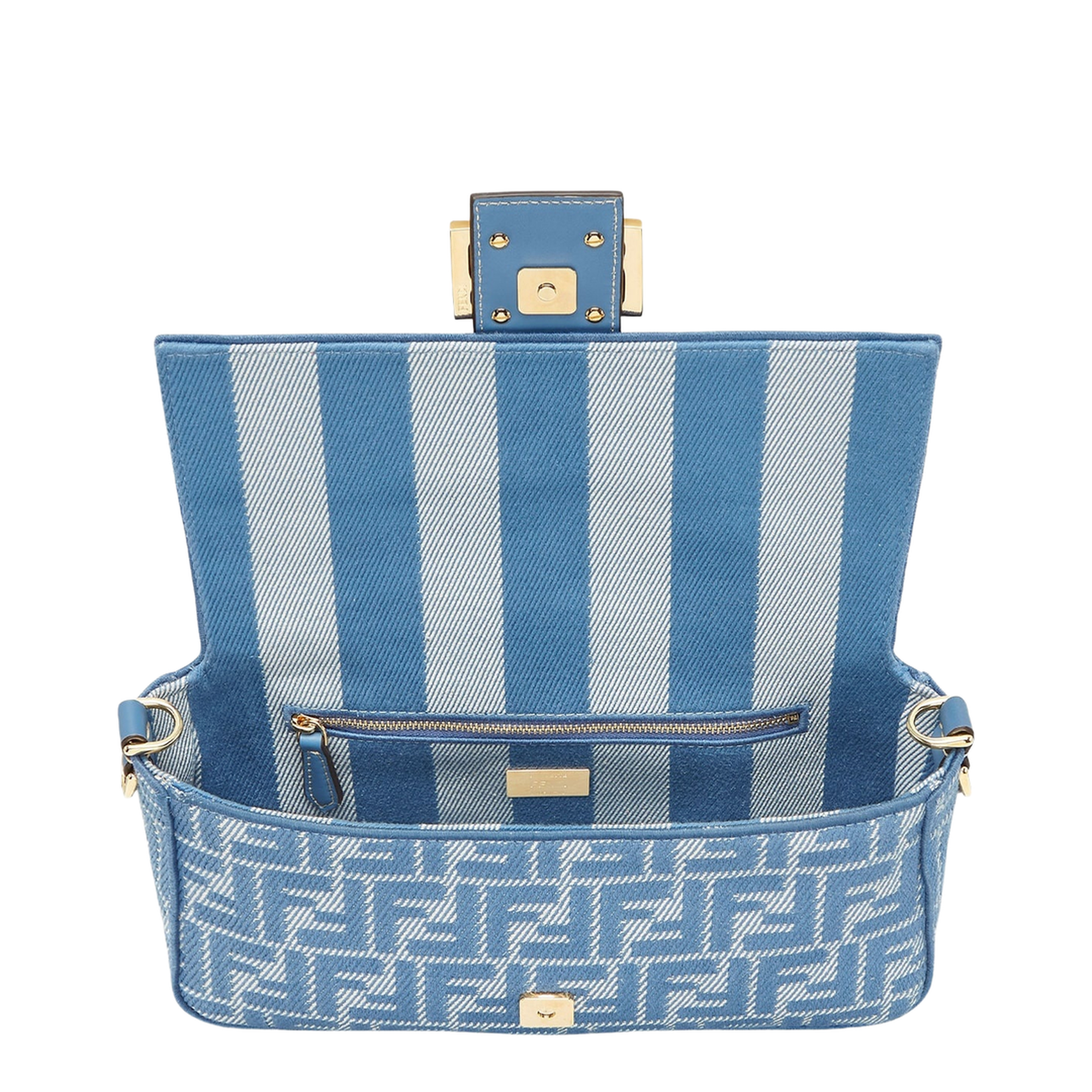 Baguette
Blue Denim Effect FF Jacquard Bag - Image 3