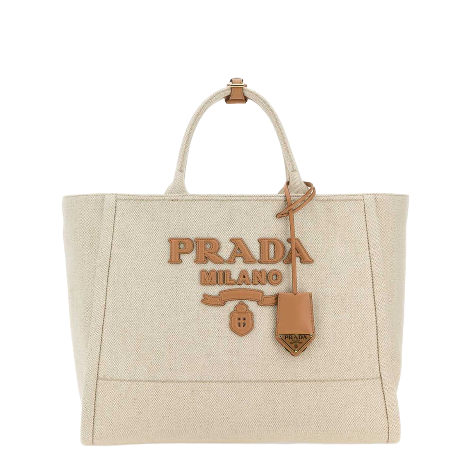 Large Canvas Shopping Tote - Sand Beige - Image 1