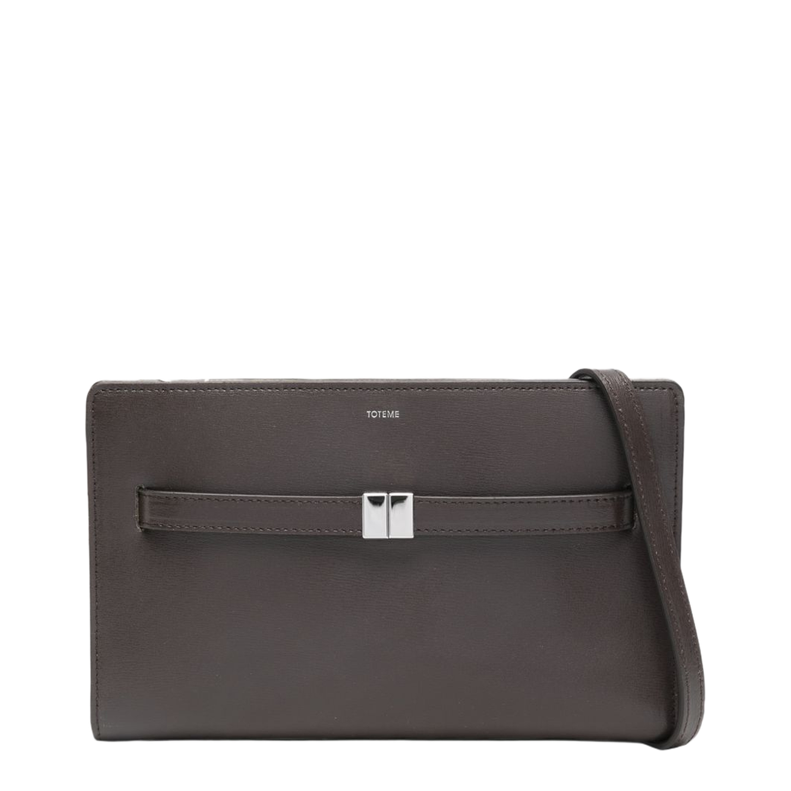 Belted Leather Crossbody Bag - Bark - Image 1