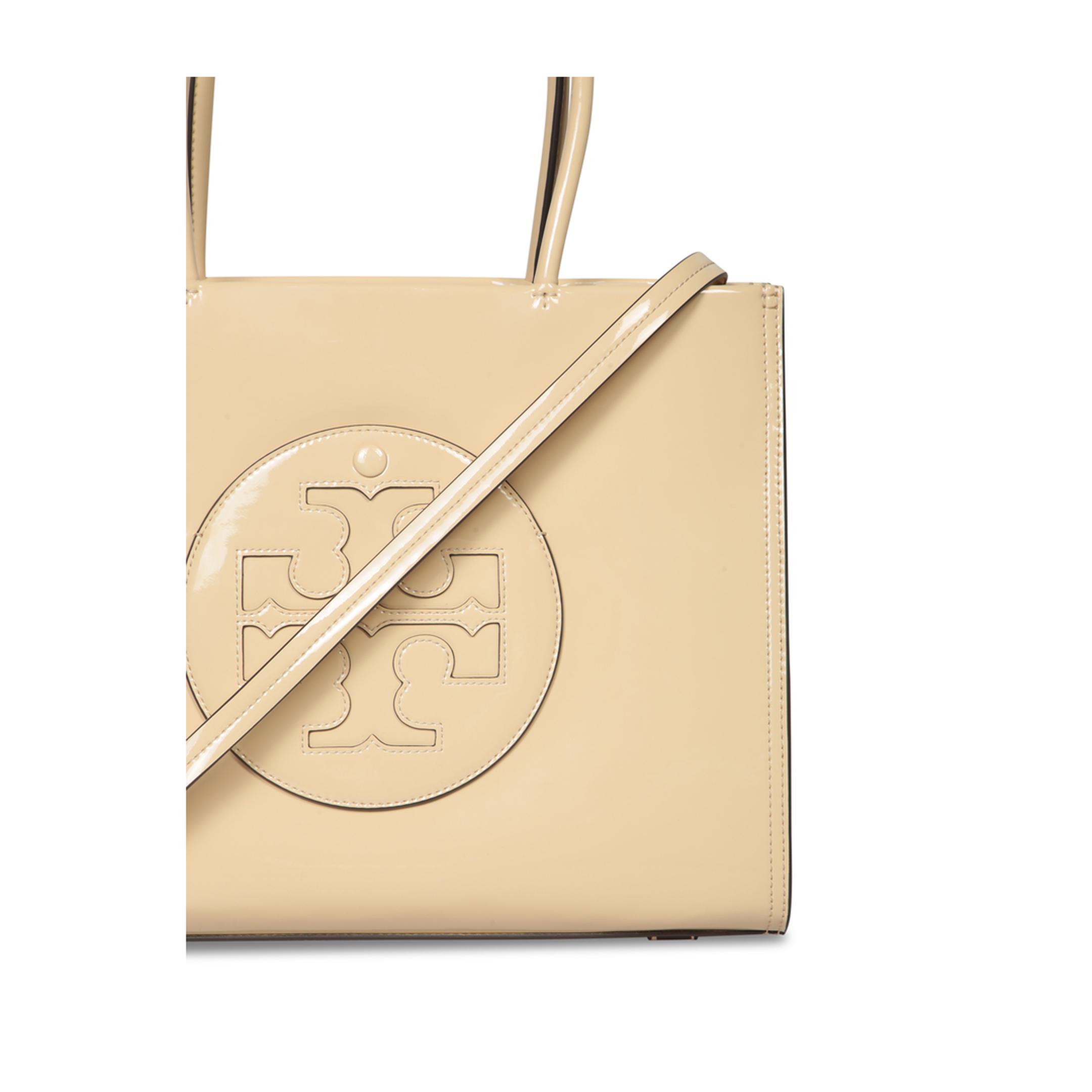 Small Polyurethane Tote - Beige - Image 3