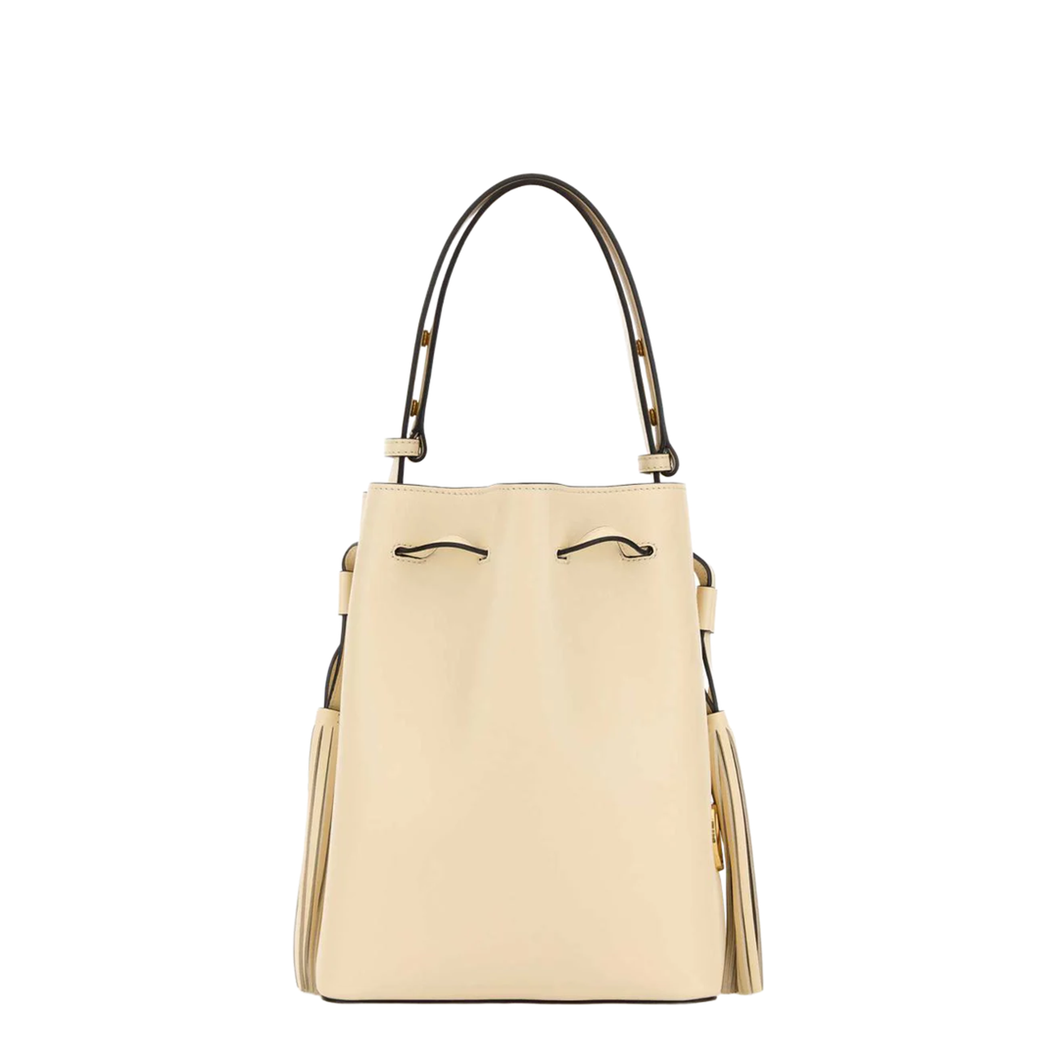 VLogo Signature Mini Grained Calfskin Bucket Bag - White - Image 1
