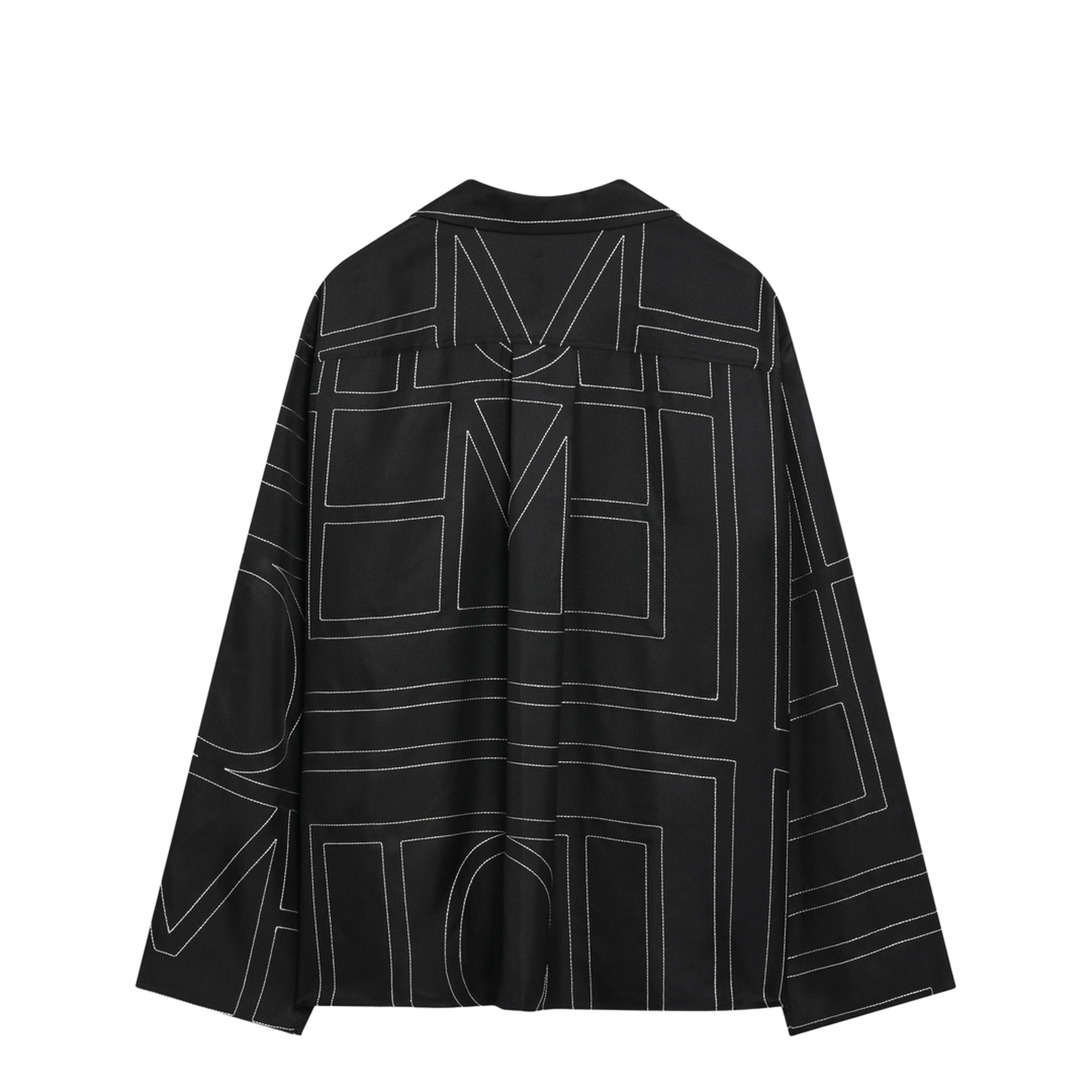 Black Monogram Silk Pajama Shirt - Image 2