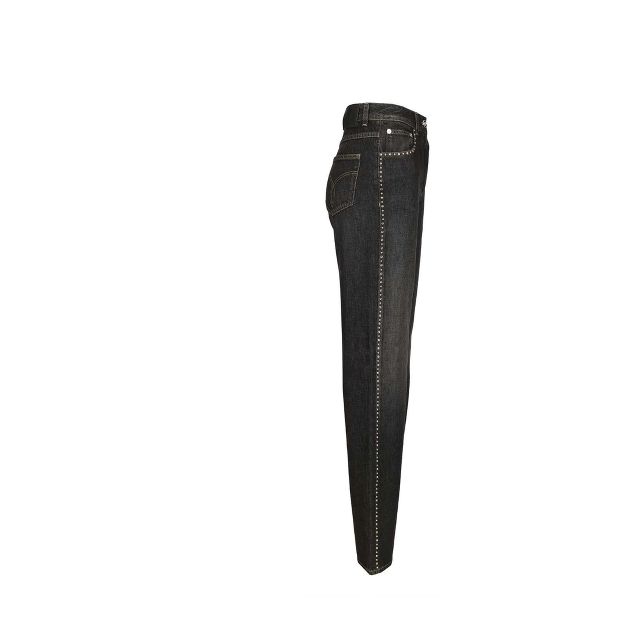 Denim Pants With Studs - Black - Image 3