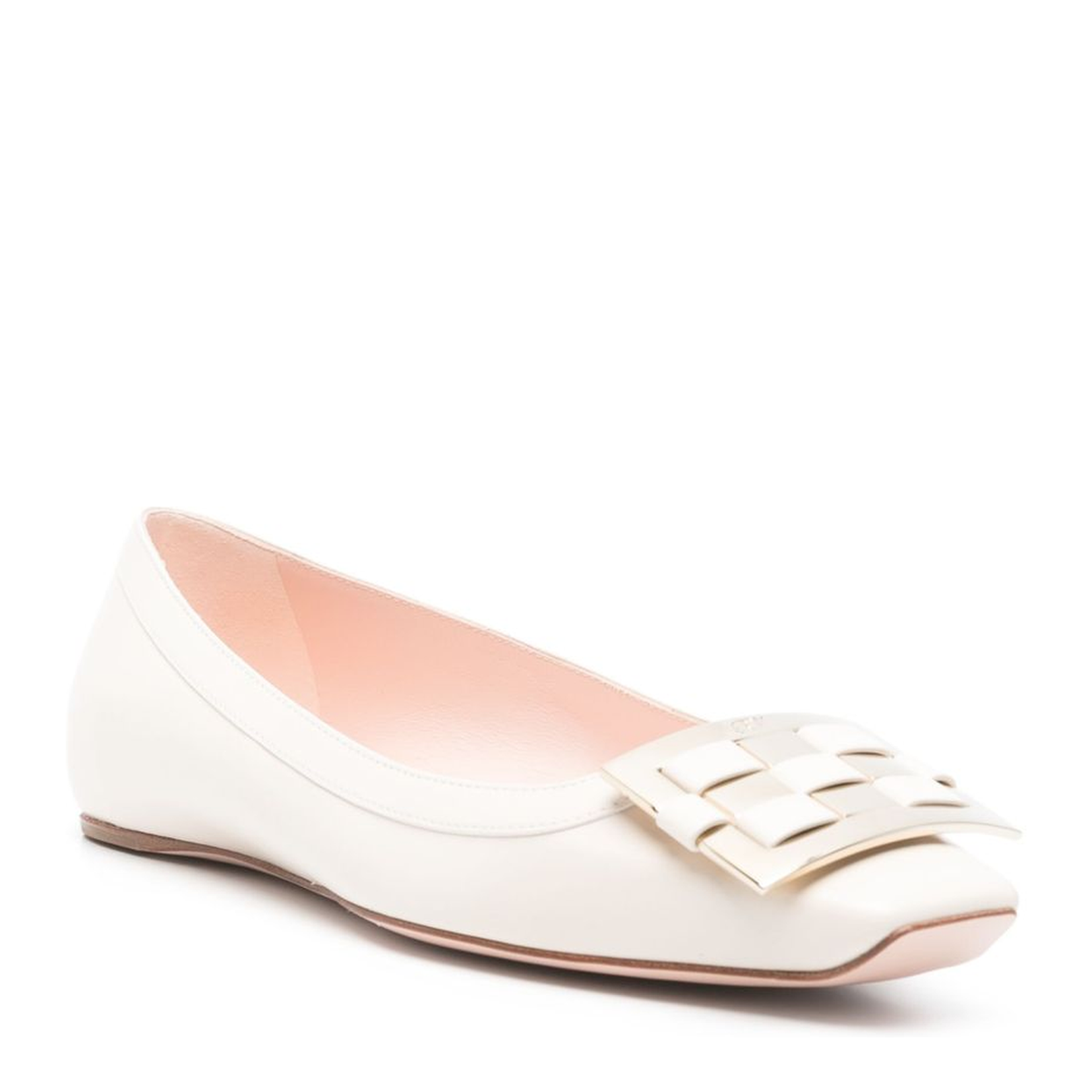 Trompette Ballerinas in Leather Off White - Image 3