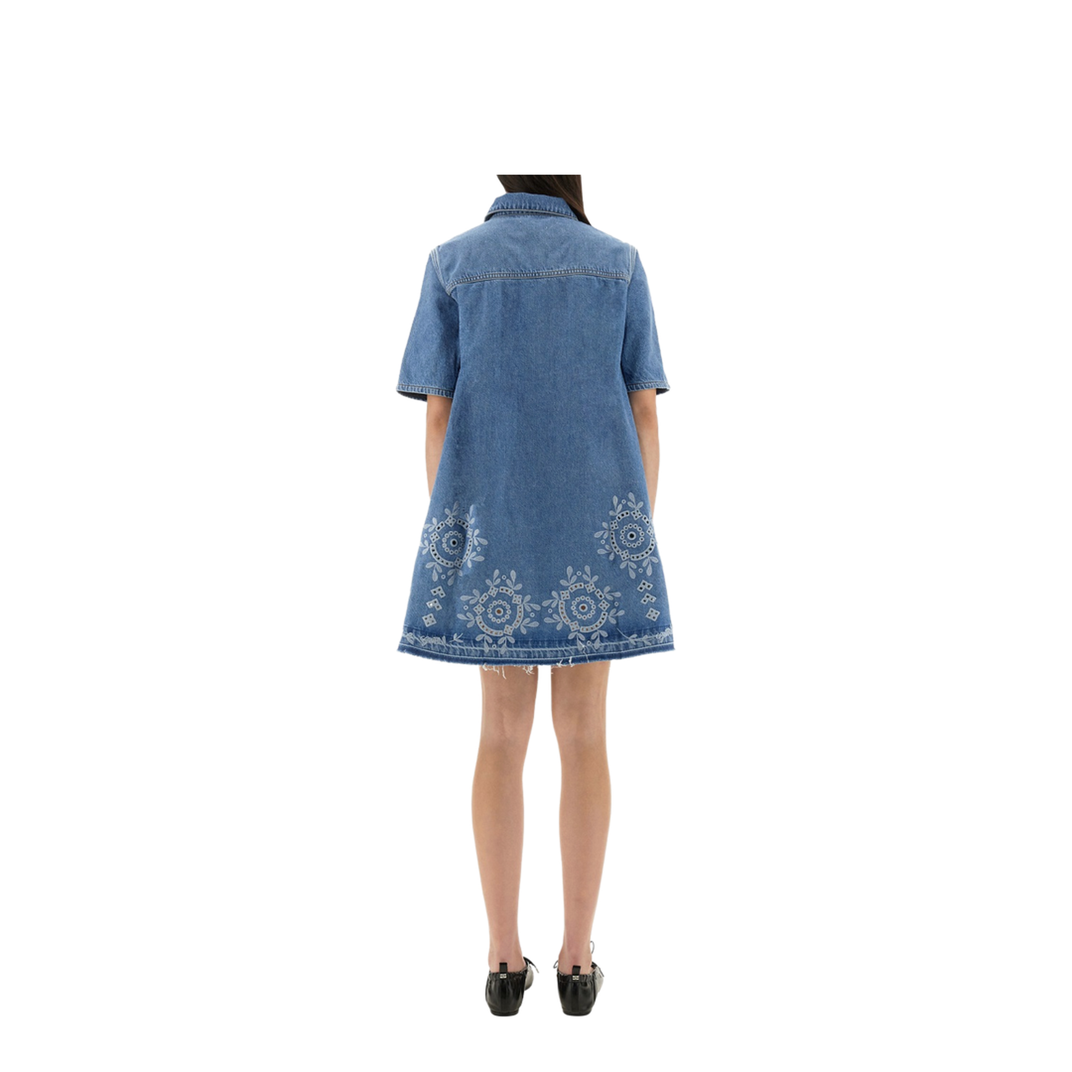 Mini Dress with Sangallo Embroidery - Image 3
