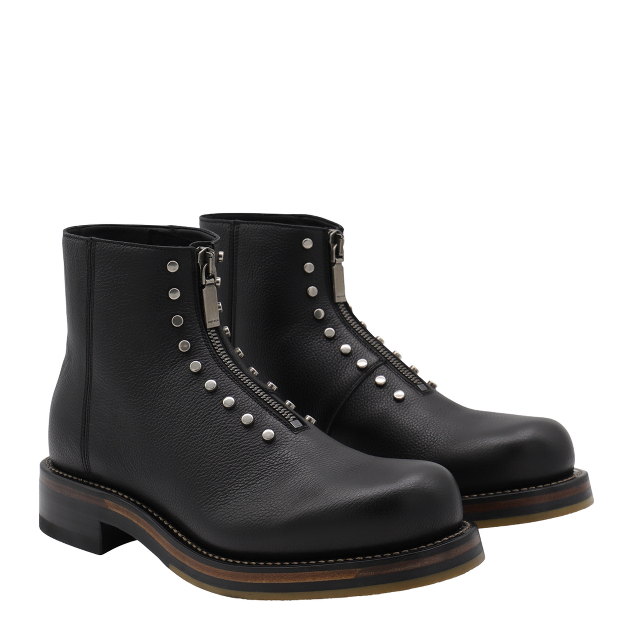 Leather Ankle Boots With Studs - Image 4