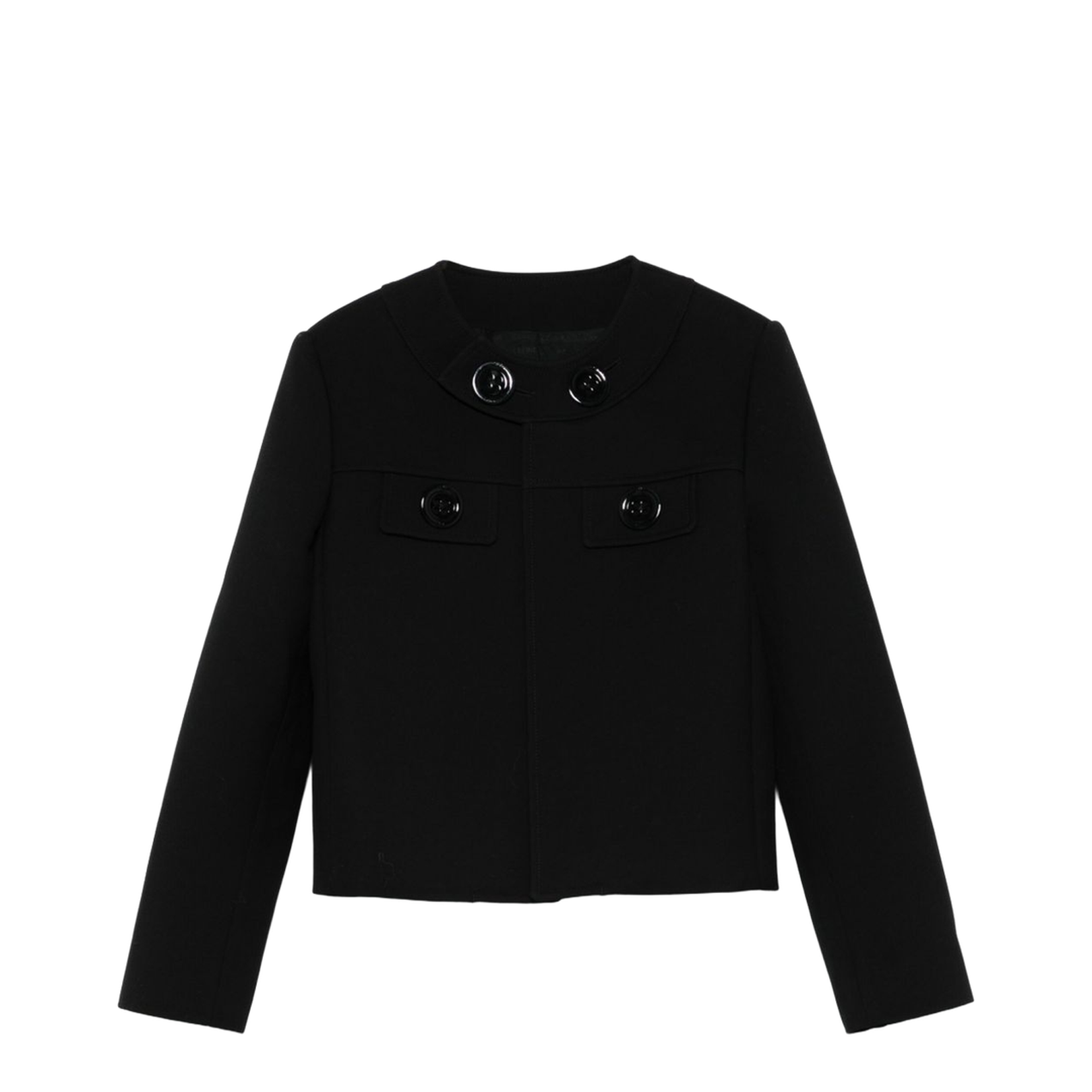 Brompton Jacket in Gauffered Double Wool - Black - Image 1