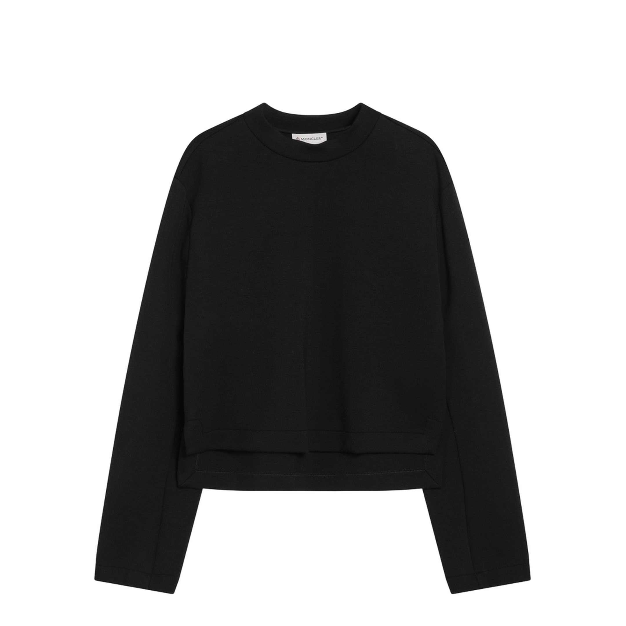 Black Sweatshirt with Asymmetric Hem - Image 1