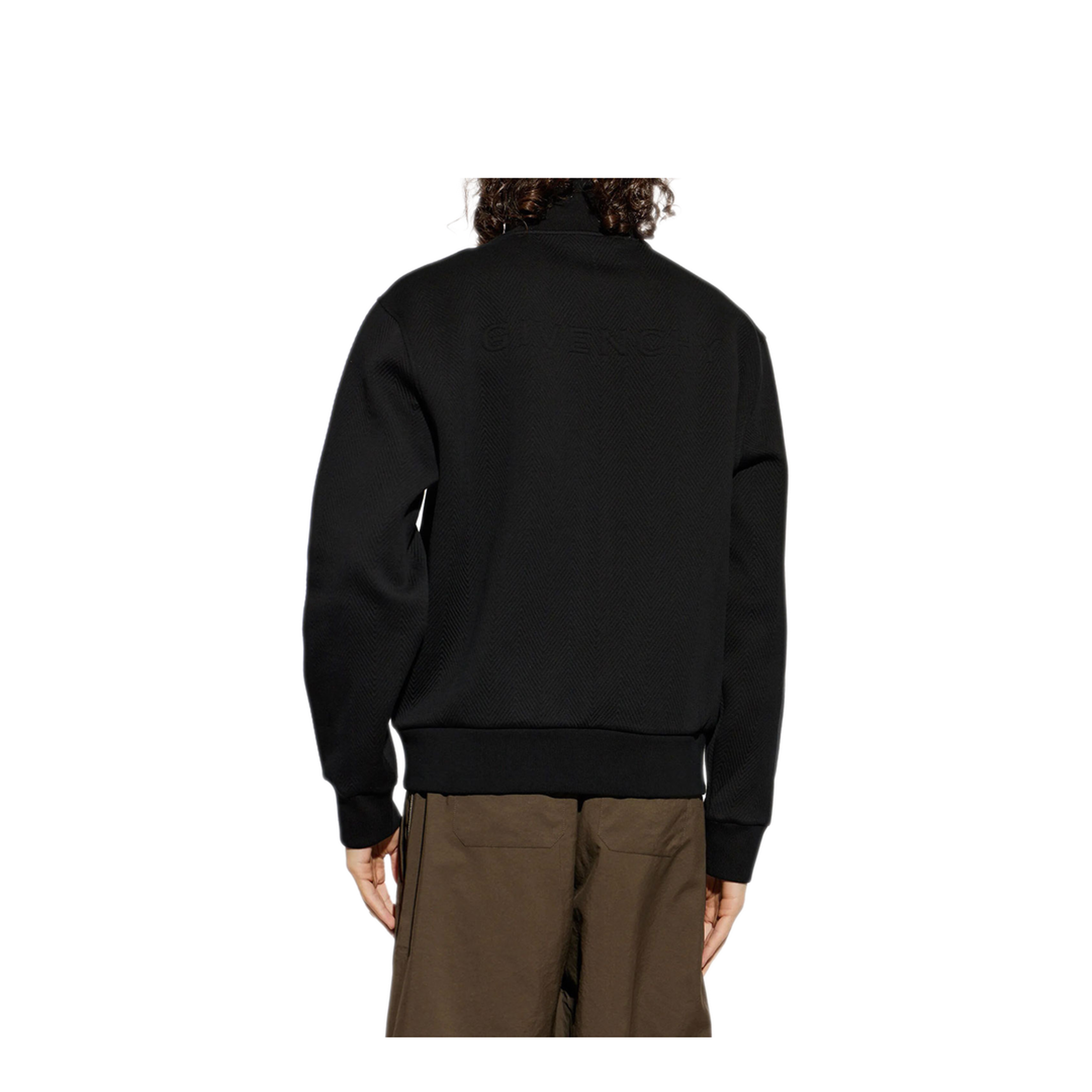 Chevron Motif Jacquard Sweatshirt - Image 4