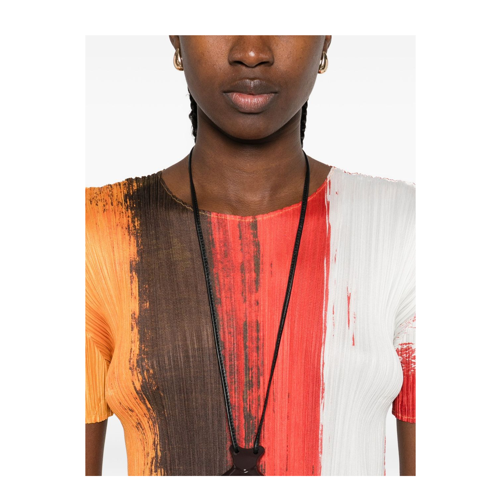 Pleated Paint-effect Midi Dress In Multi - Image 5