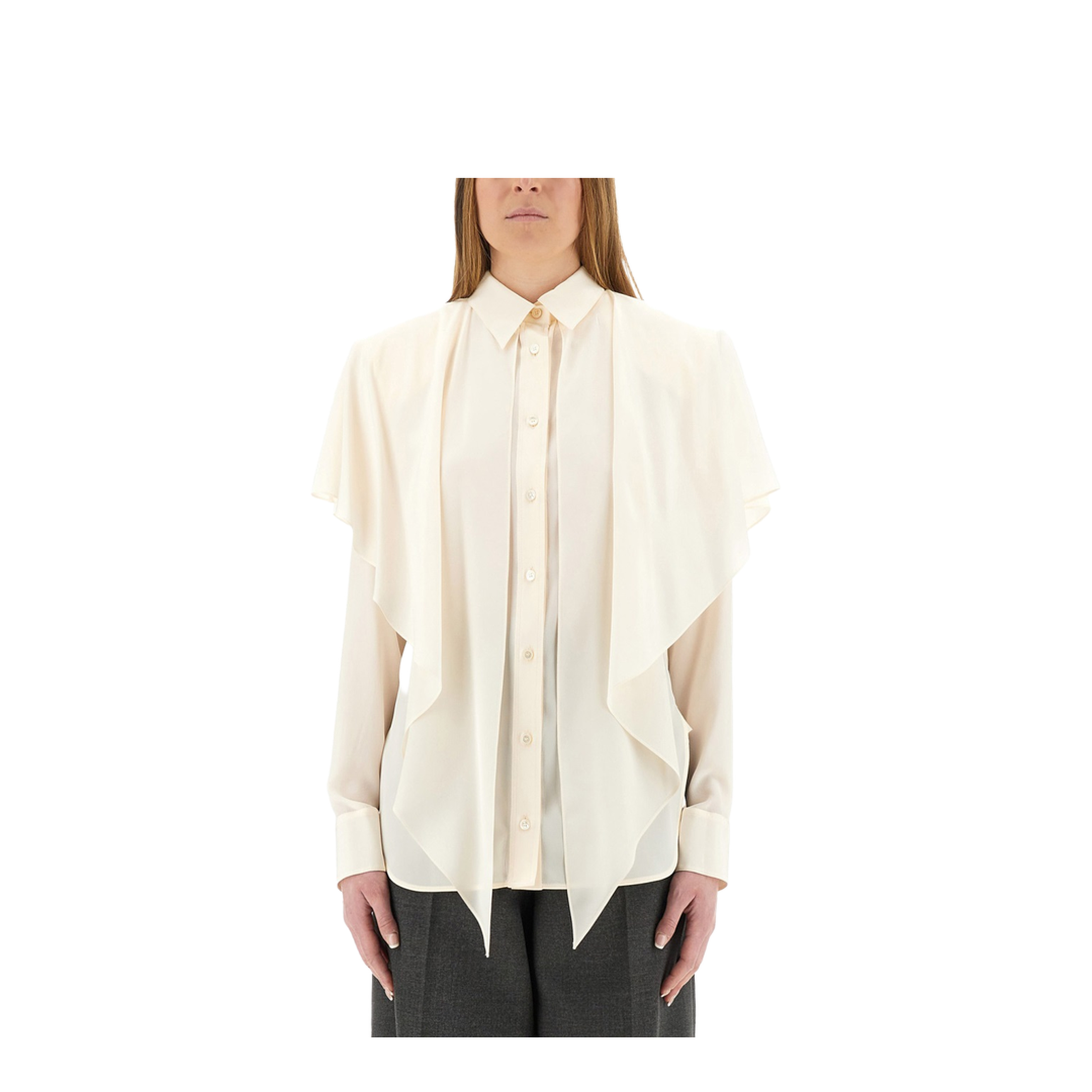 Semi-Transparent Shirt with Layered Panel - Image 1