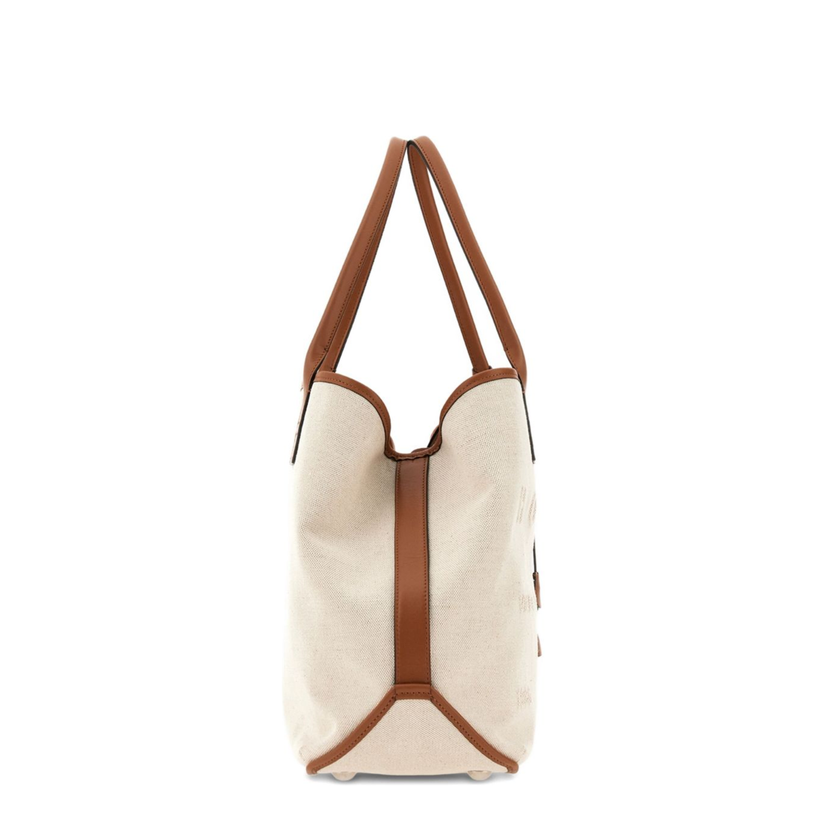 Script Shopping Bag Medium Ivory Brown - Image 4