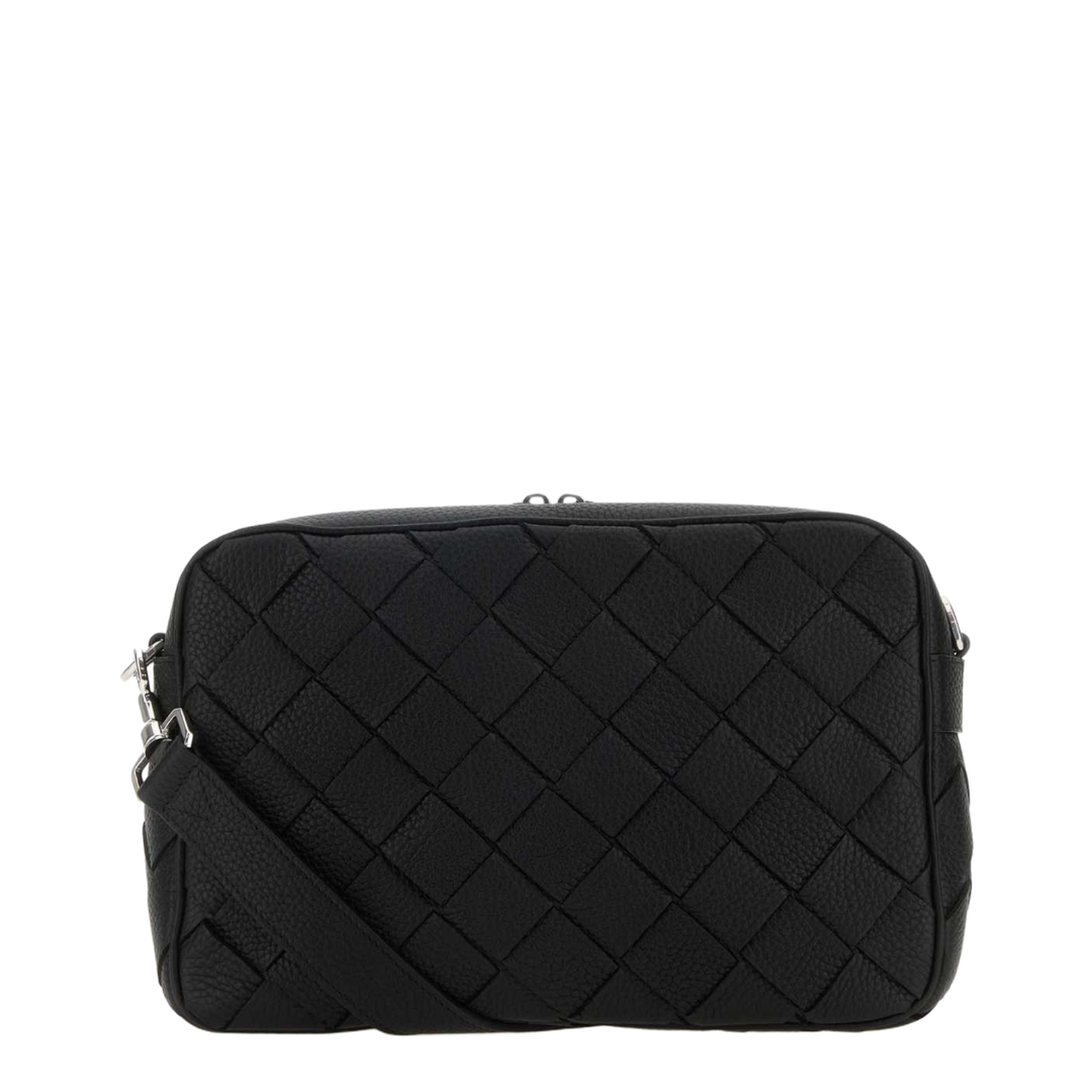 Intrecciato Leather Camera Bags - Black - Image 1