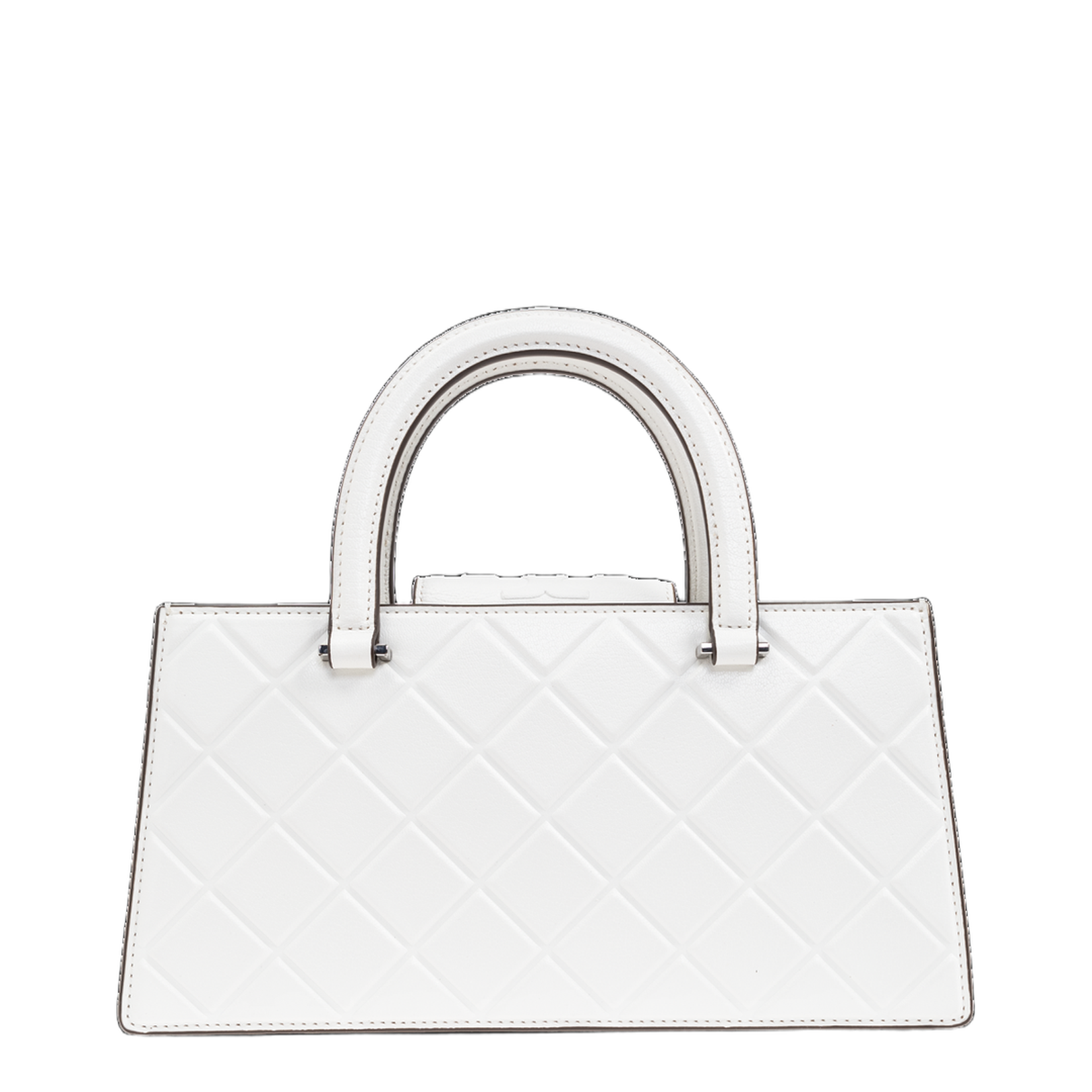 Logo-Embossed Handbag Leather White - Image 4