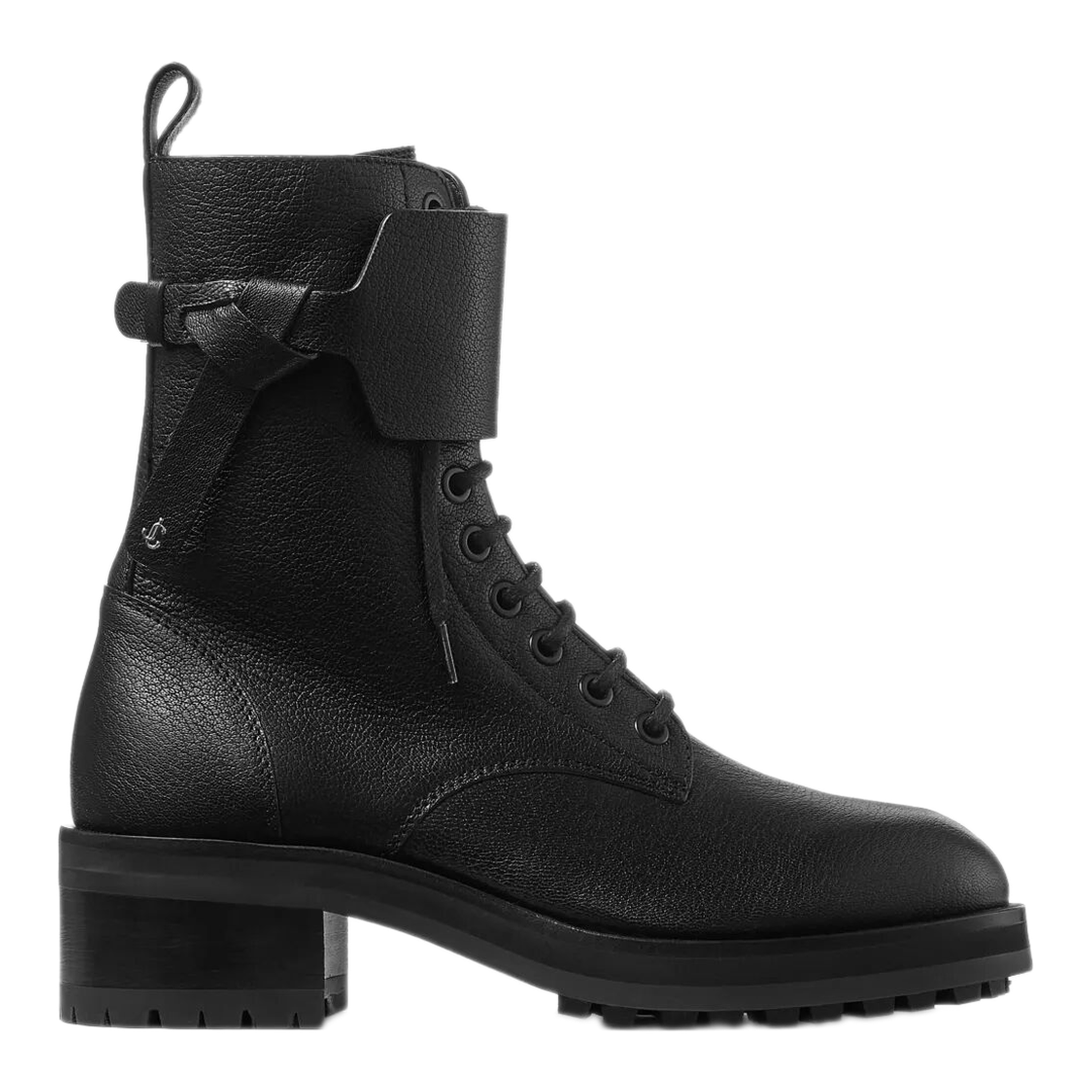 Leather Lace-Up Combat Boots - Image 1