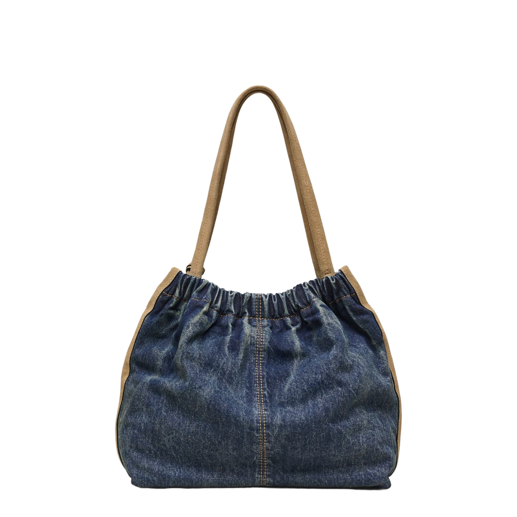 The Denim Suede Cristina Tote - Dark Wash Indigo - Image 6