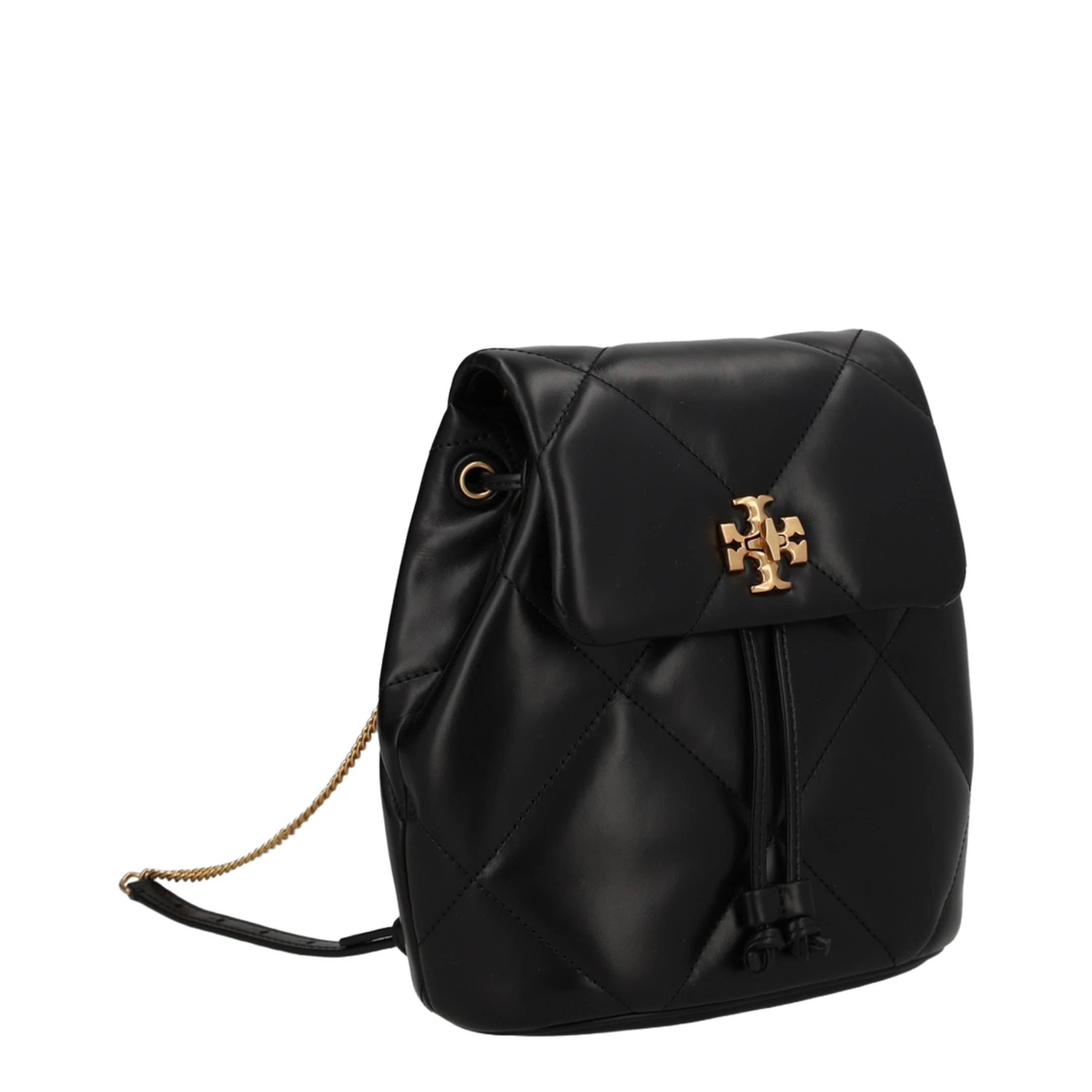 Kira Diamond Quilt Mini Leather Backpack - Black - Image 3