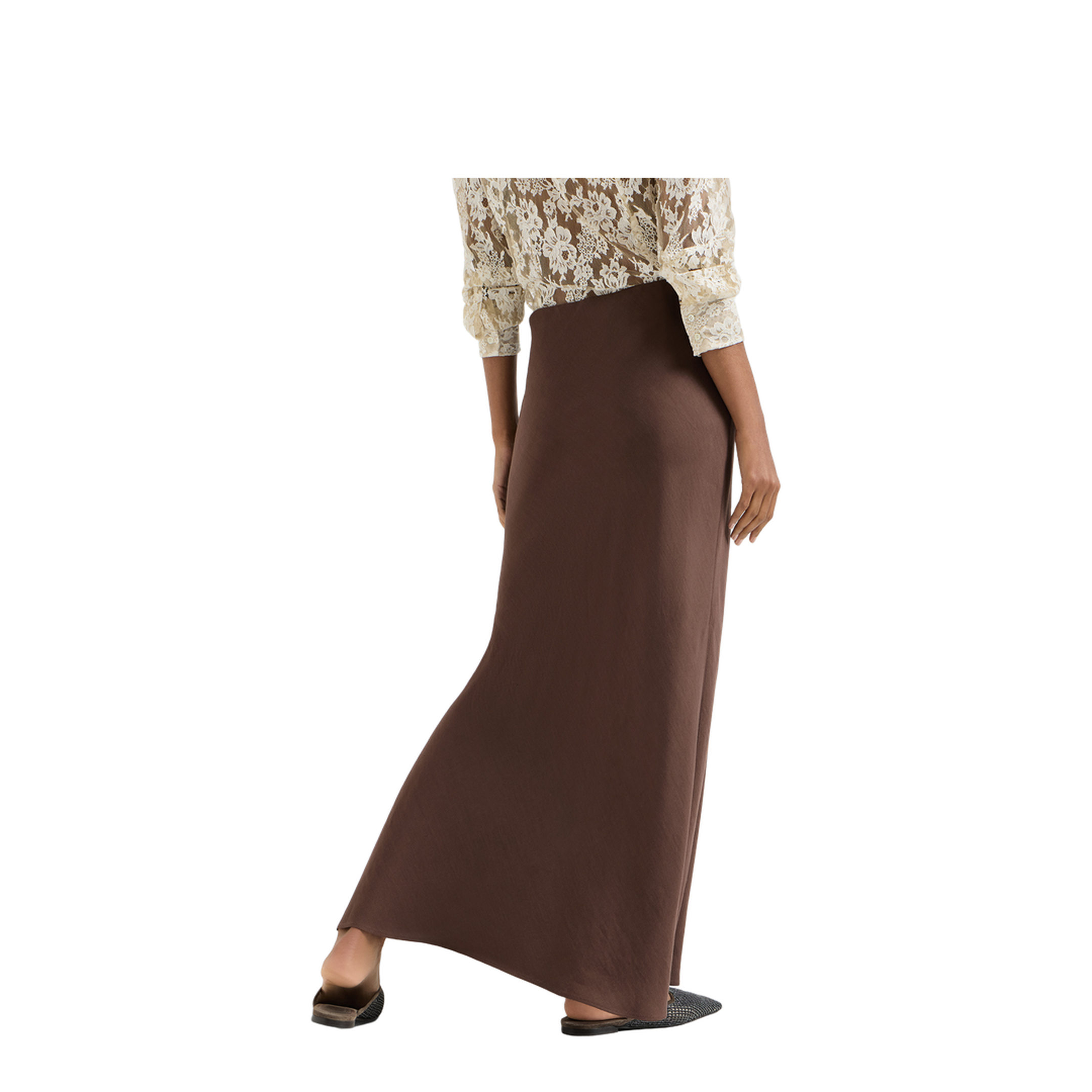 Brown Viscose Blend Skirt - Image 4