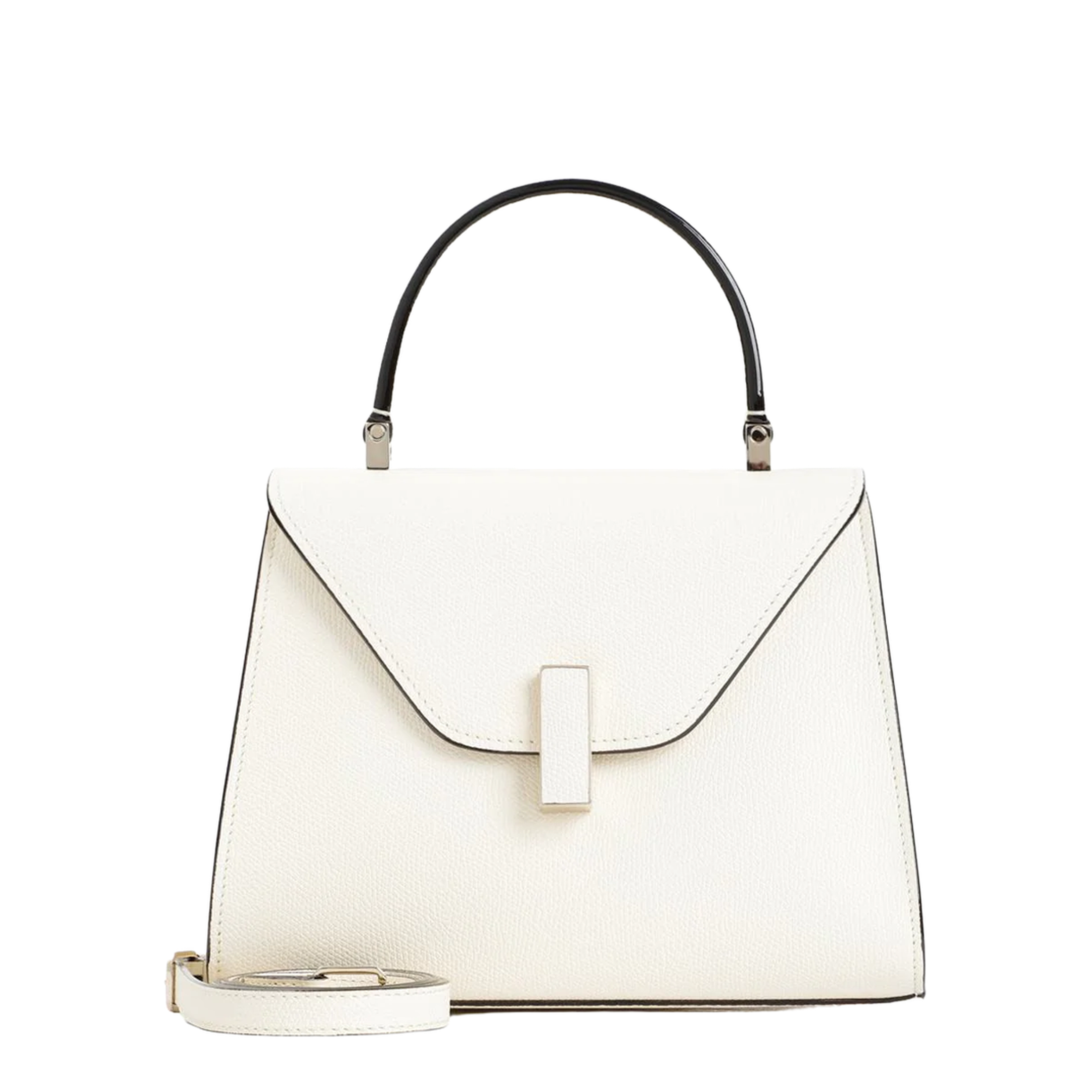 Iside Mini Calfskin Top Handle Bag - Pergamena White - Image 1