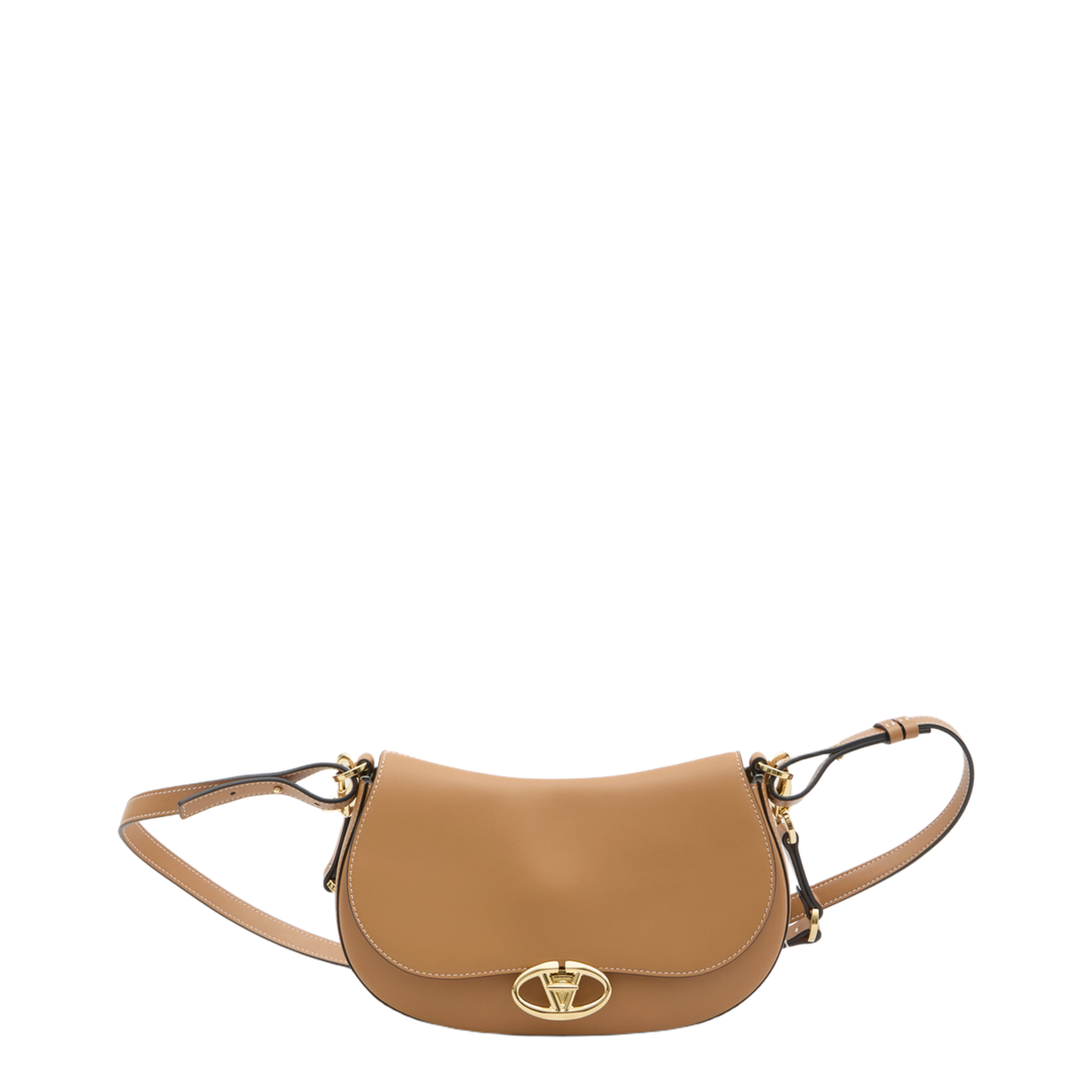 Ohval Small Calfskin Shoulder Bag - Almond - Image 1
