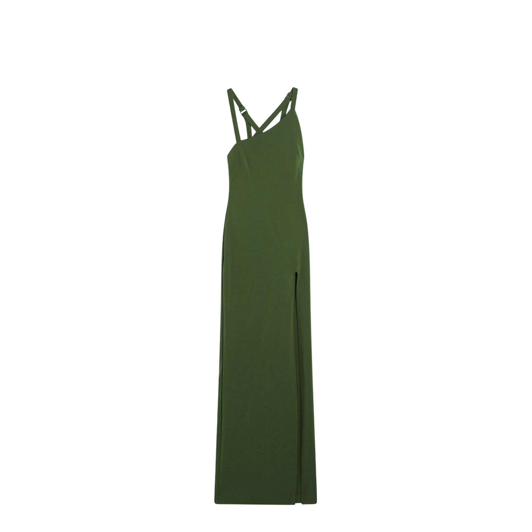 Long Green Dress with Slit - Image 1