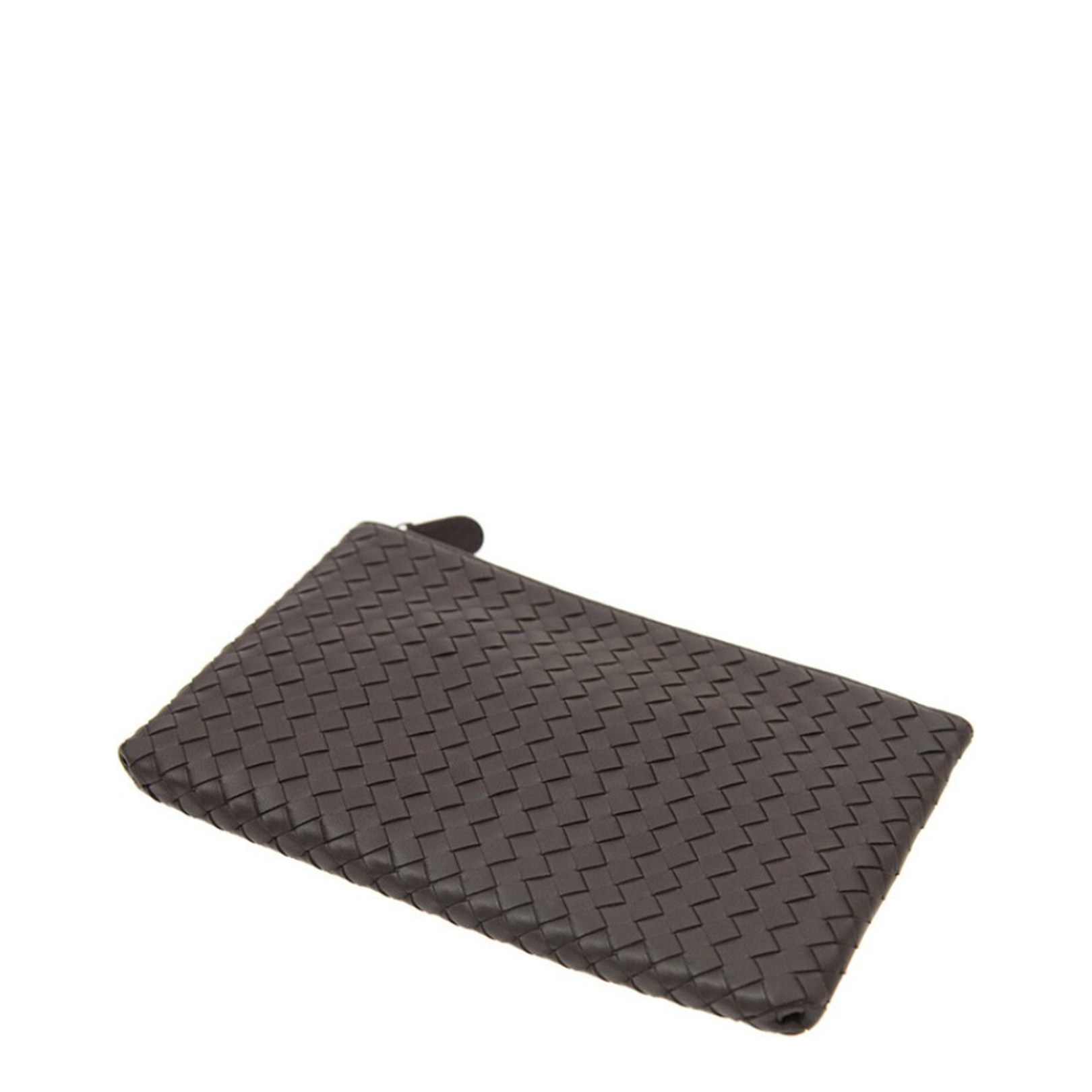 Intrecciato Leather Clutch - Brown - Image 3