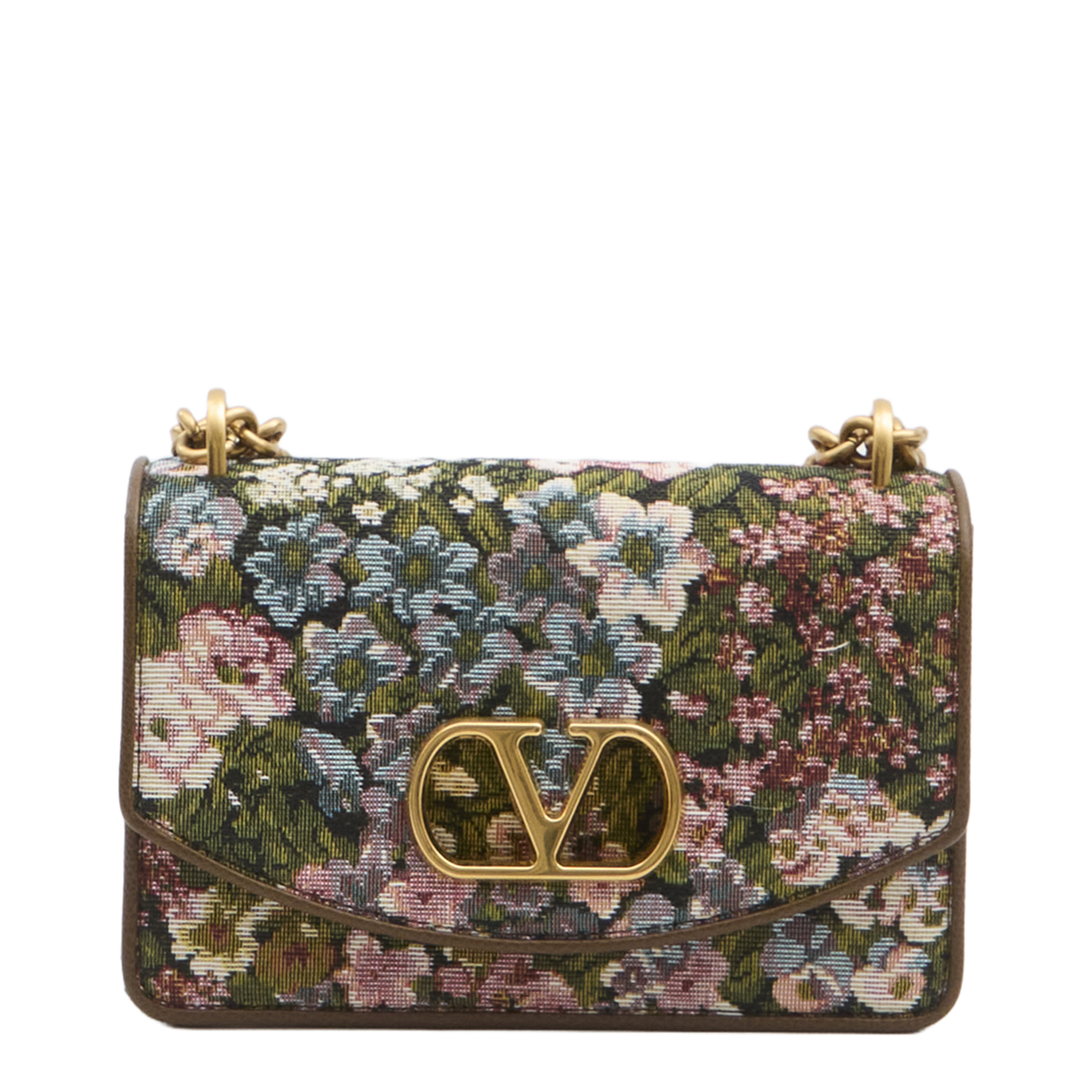 Embroidered Fabric Vain Shoulder Bag - Image 1