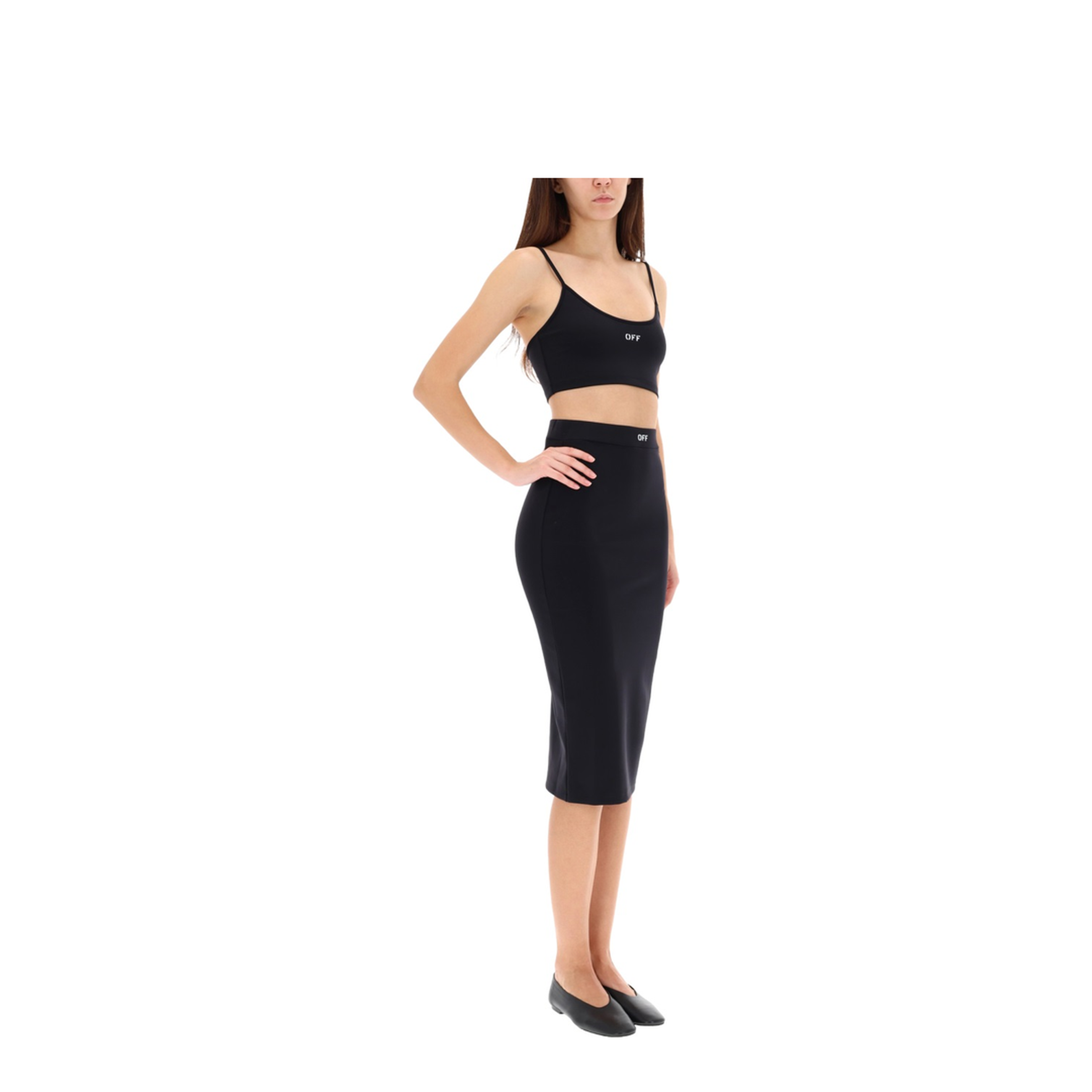 Sleek Midi Skirt Black - Image 2