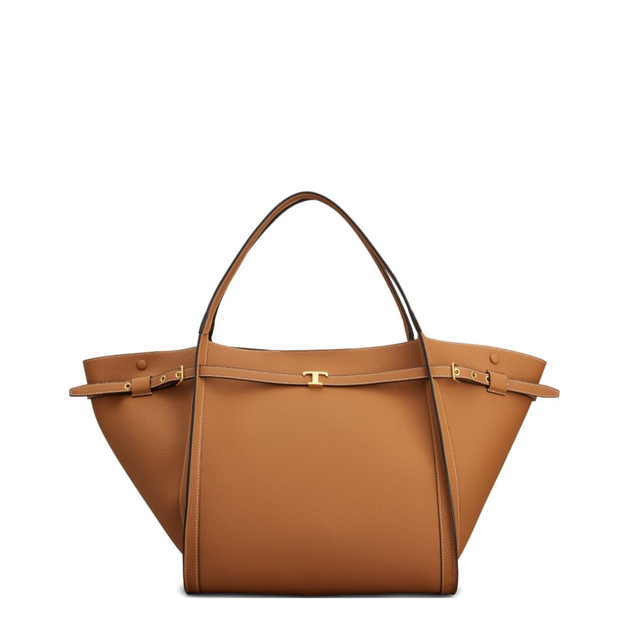 Medium Calf Leather Shopping Bag - Brown - Image 1