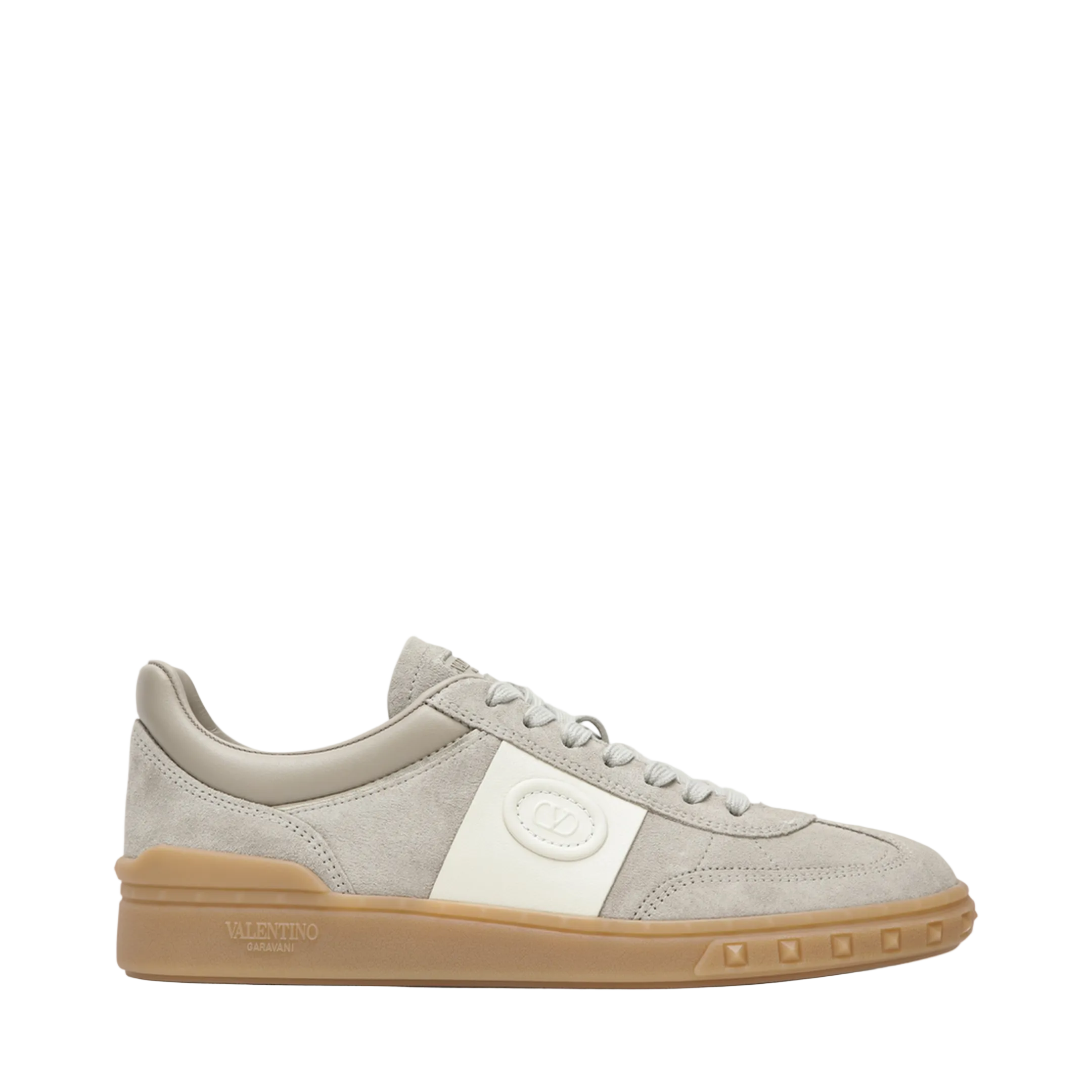 Upvillage Mixed-Material Sneakers in Beige and Ivory - Image 1