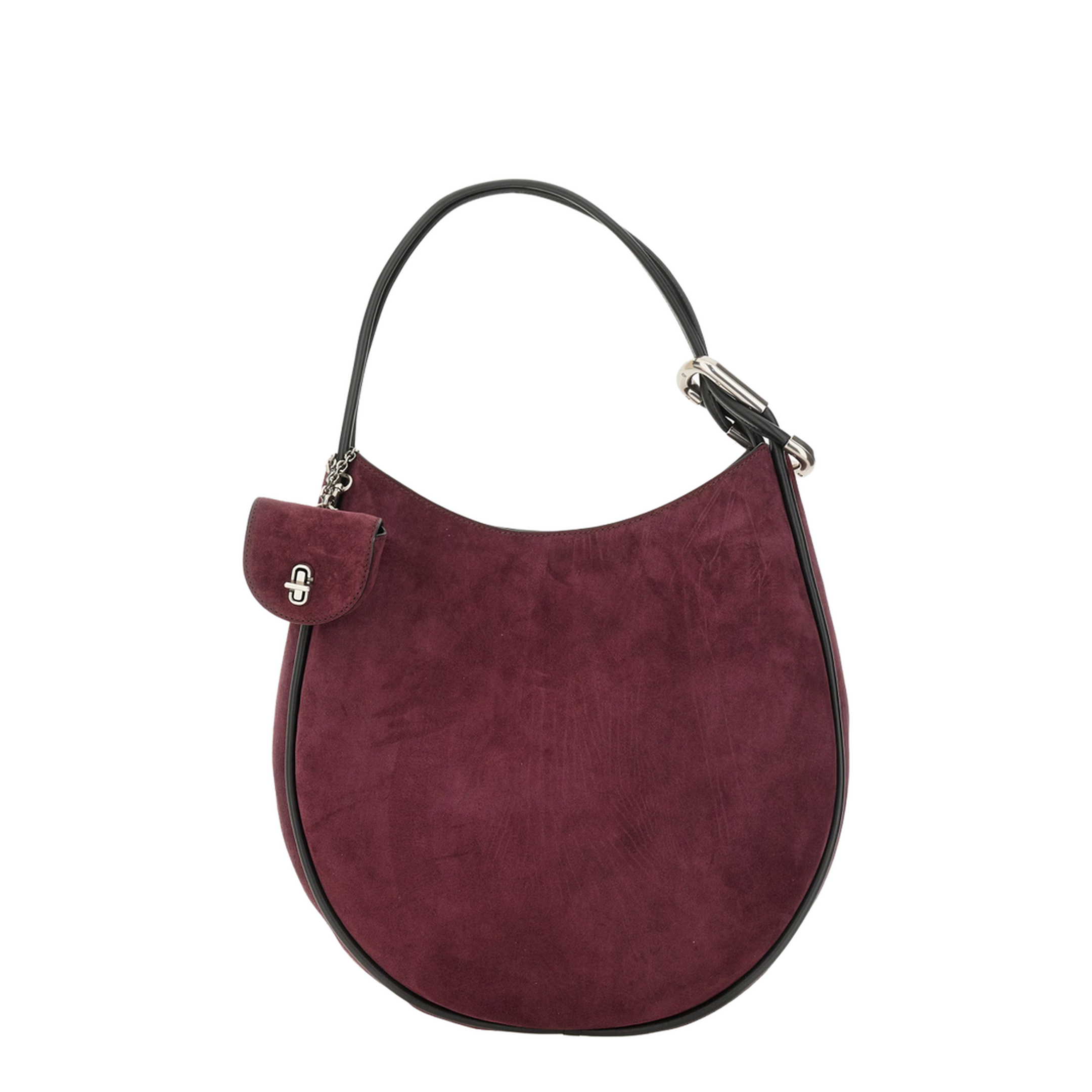 The Suede Large Dual Hobo Bag - Dark Plum - Image 1